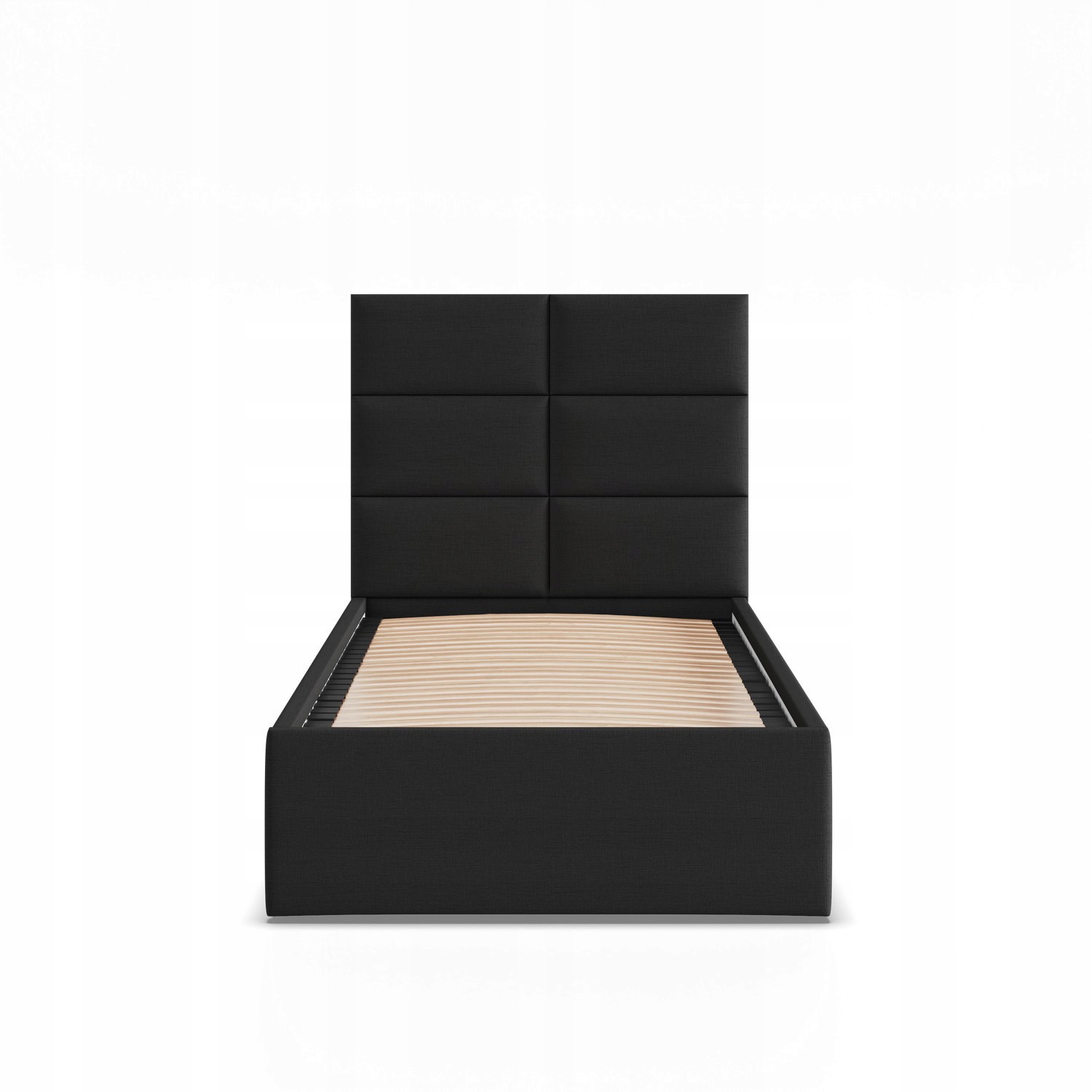 Łóżko Ramowe YORK JEDNOOSOBOWE Tapicerowane Pojedyncze CZARNE