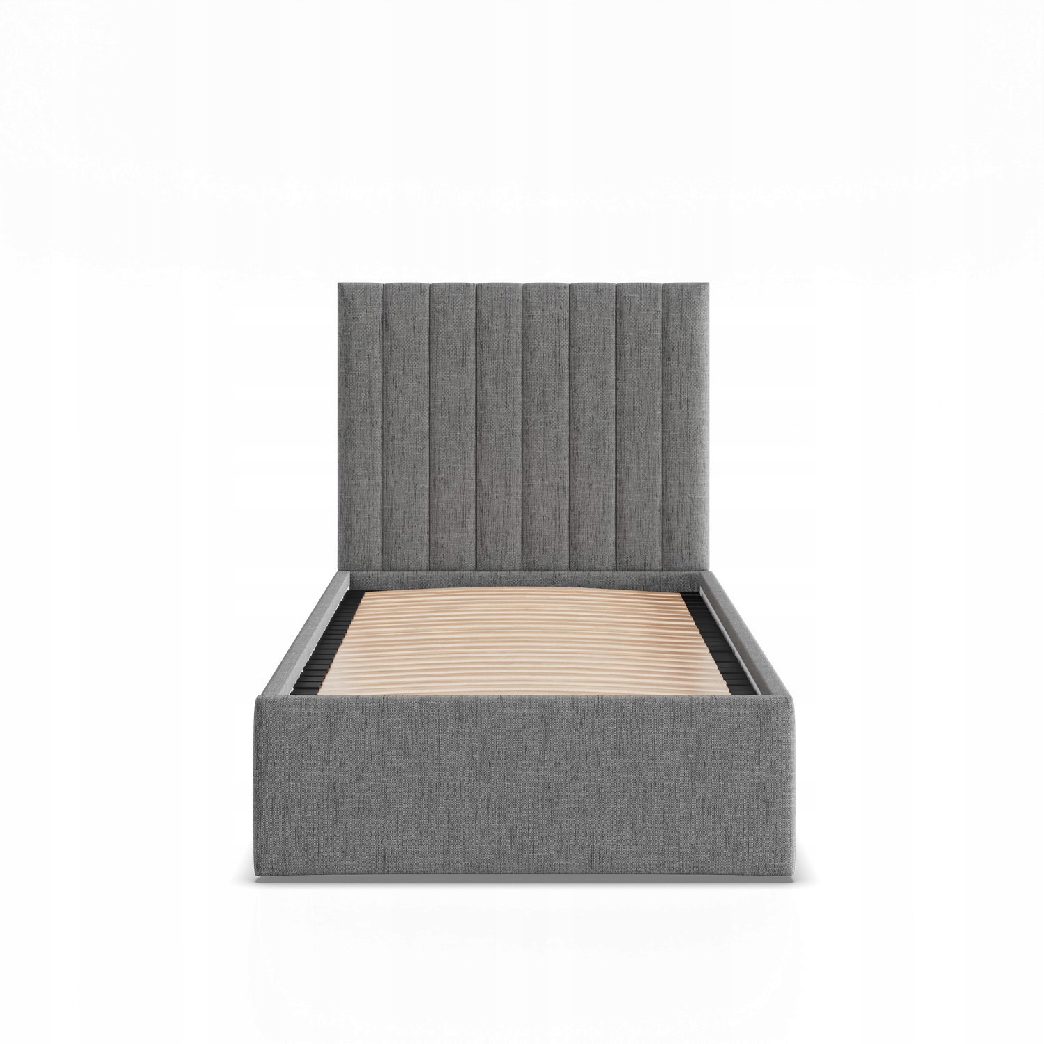 Łóżko Ramowe POLLA CIEMNY SZARY JEDNOOSOBOWE Tapicerowane Pojedyncze