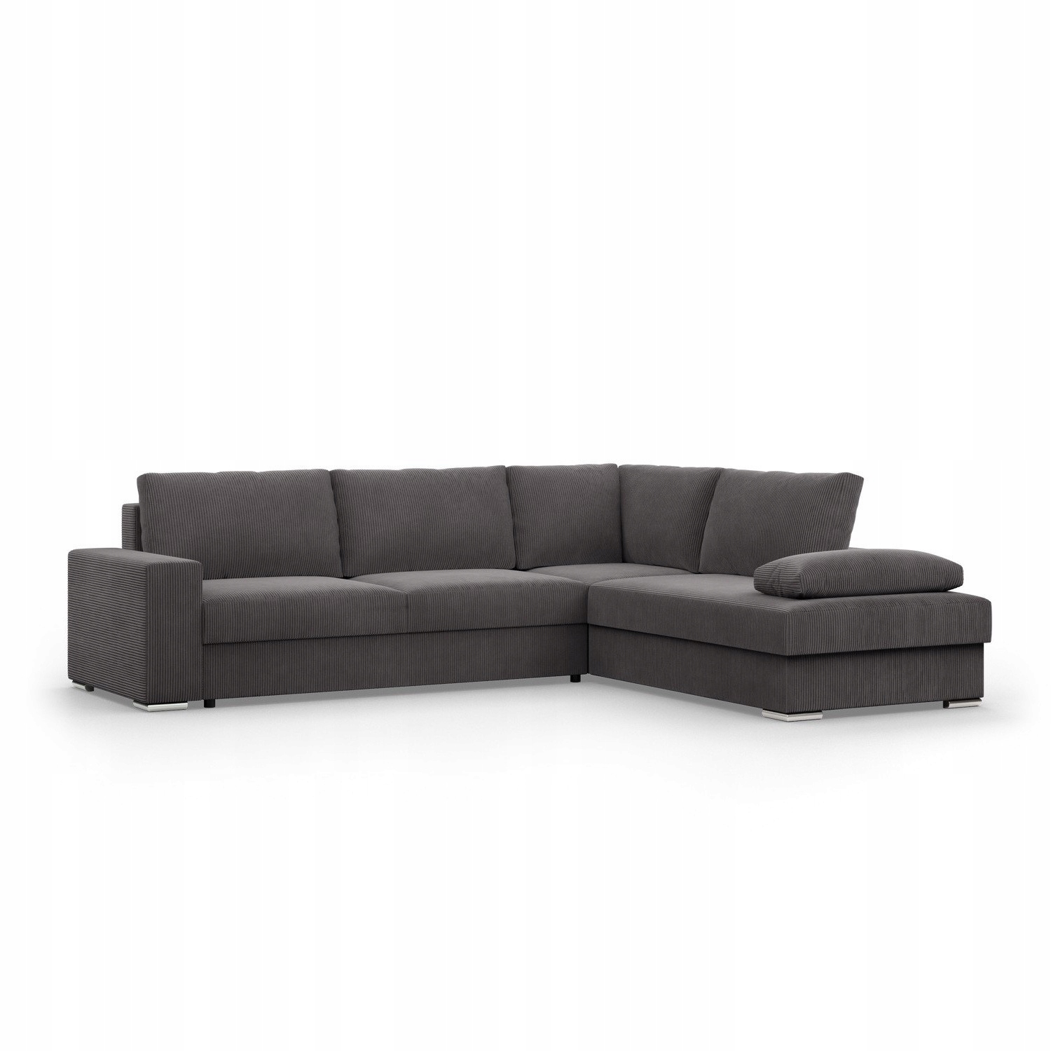 NAROŻNIK VELANO CIEMNY SZARY Rogówka KANAPA Rozkładana z Funkcją Spania