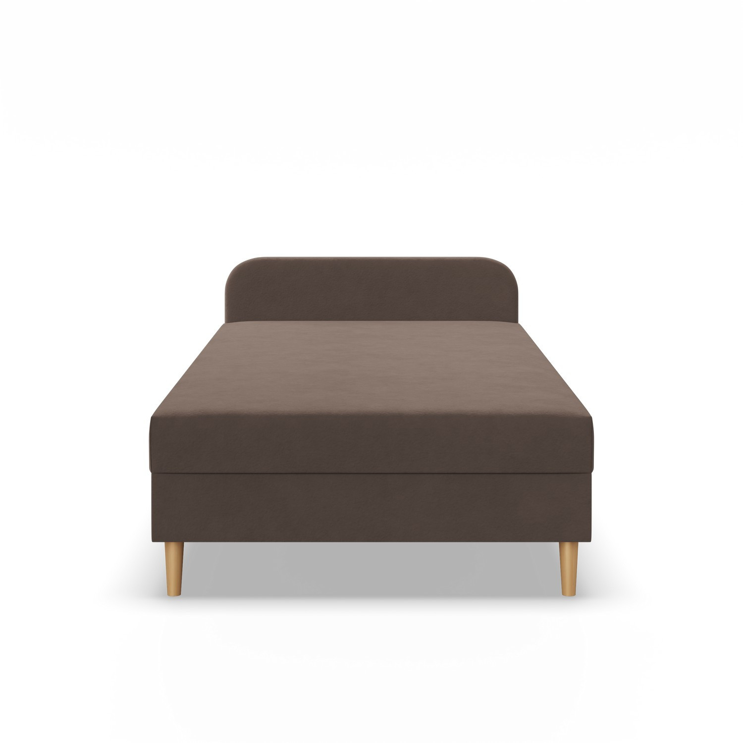 Łóżko Kontynentalne CASPE BRĄZOWE JEDNOOSOBOWE Pojedyncze VELVET