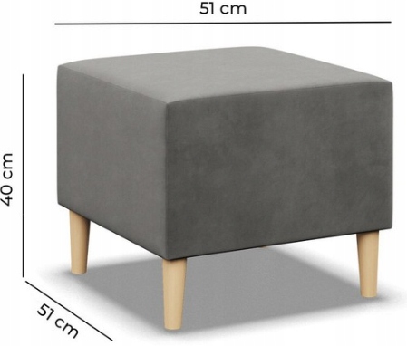 PUFA BLANK BRĄZOWA 50x50 Podnóżek PUF