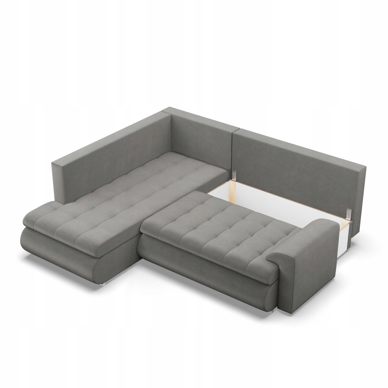 NAROŻNIK FORESTA XL JASNY SZARY KANAPA Rozkładana KRONOS VELVET