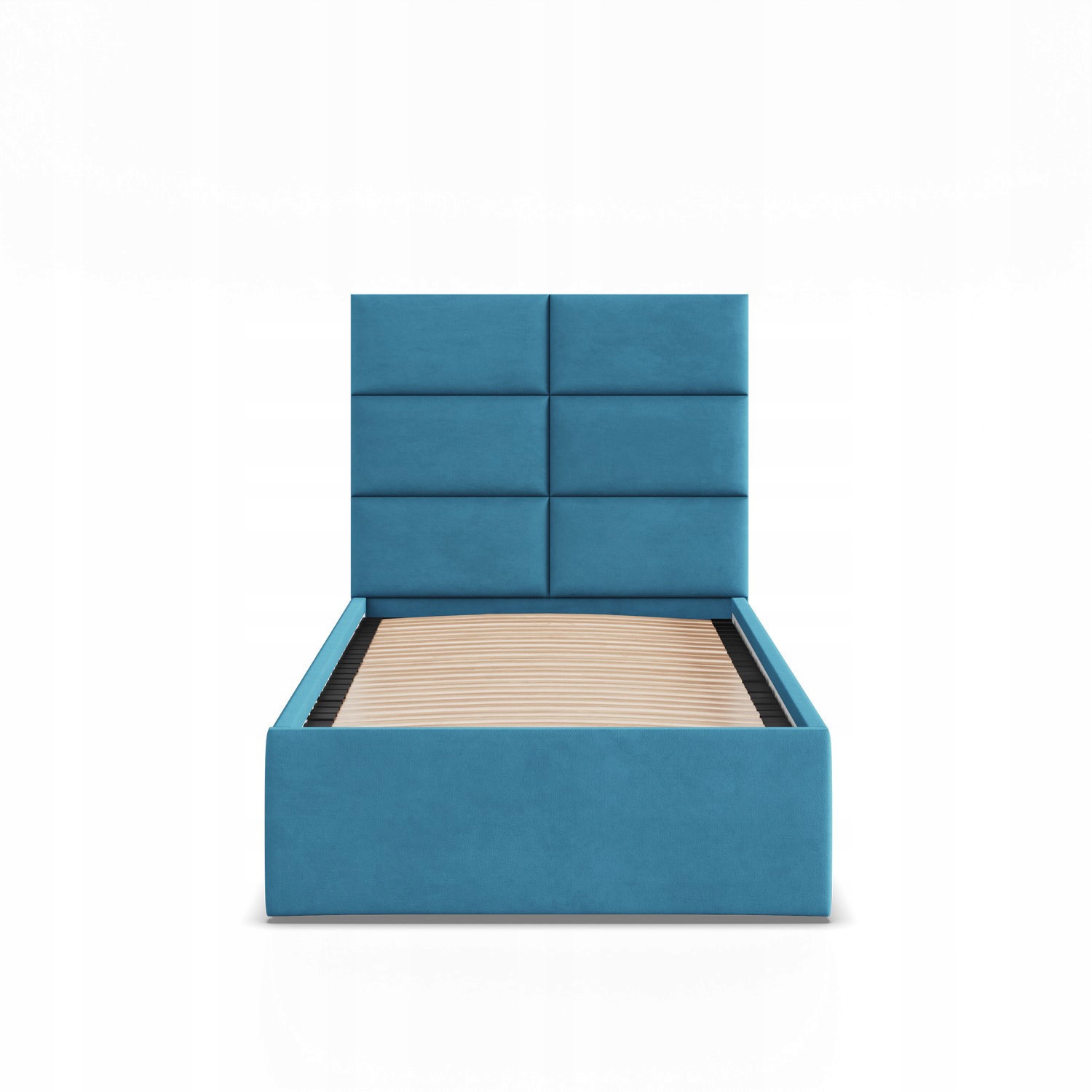 Łóżko Ramowe YORK JEDNOOSOBOWE Tapicerowane Pojedyncze VELVET TURKUSOWE