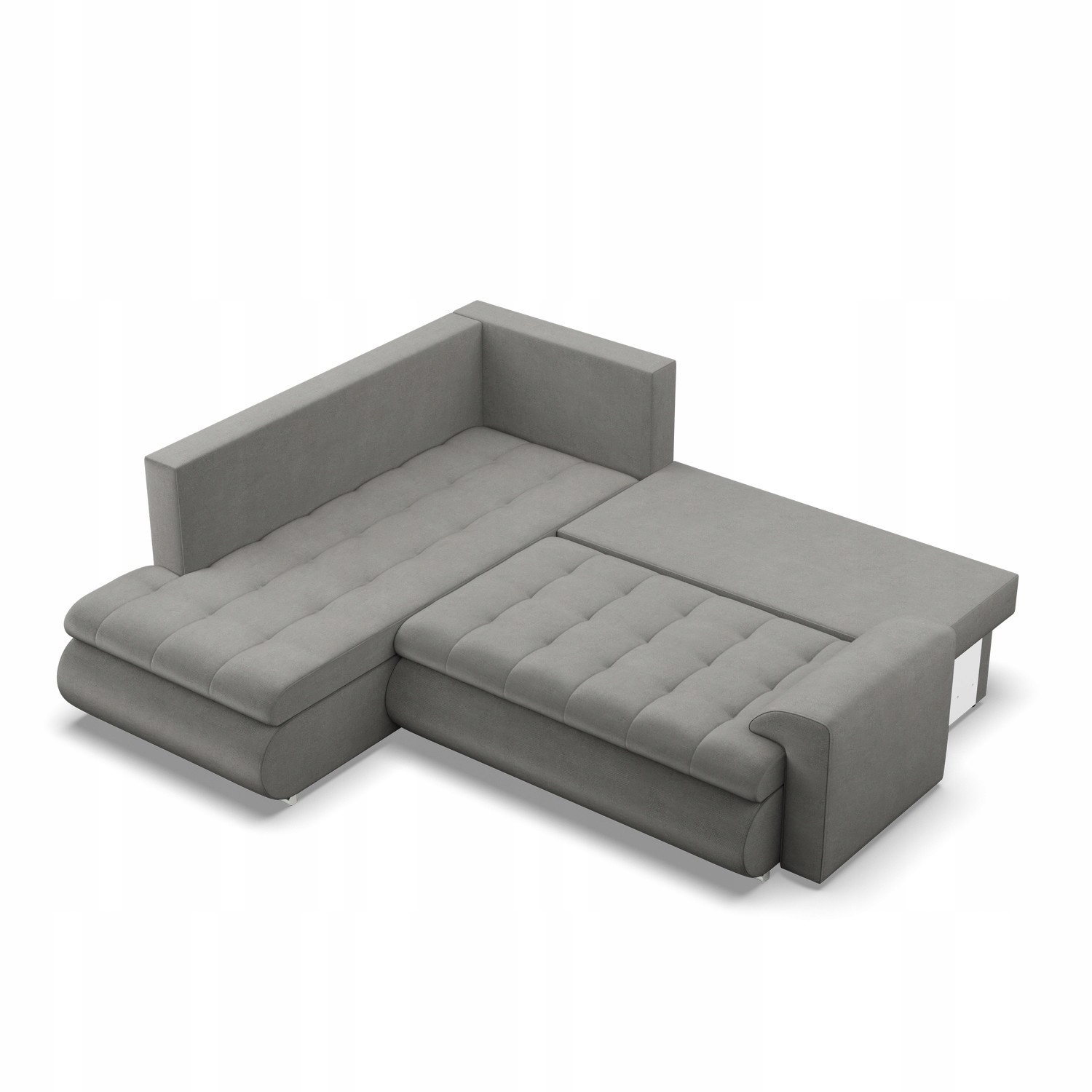 NAROŻNIK FORESTA XL JASNY SZARY KANAPA Rozkładana KRONOS VELVET