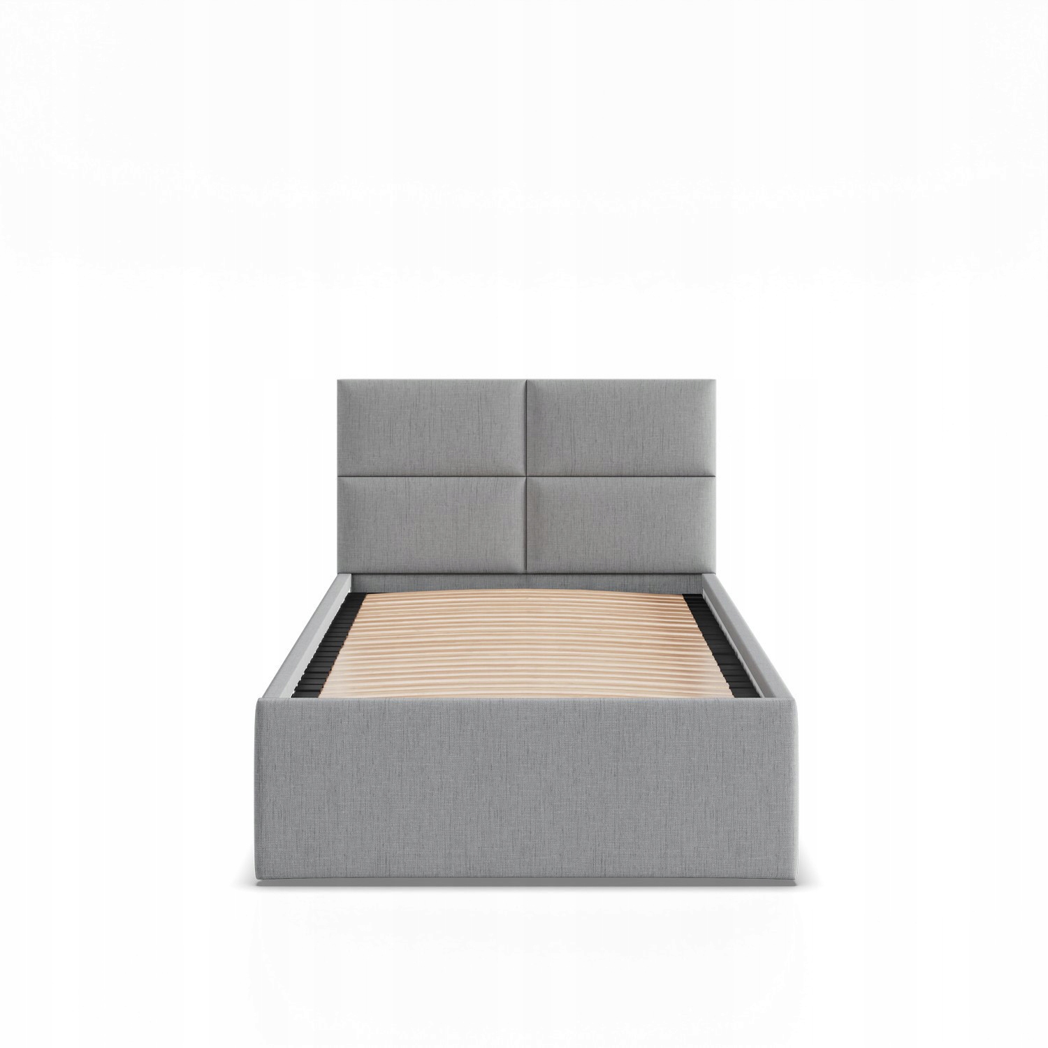 Łóżko Ramowe BORGO JASNY SZARY JEDNOOSOBOWE Tapicerowane Pojedyncze