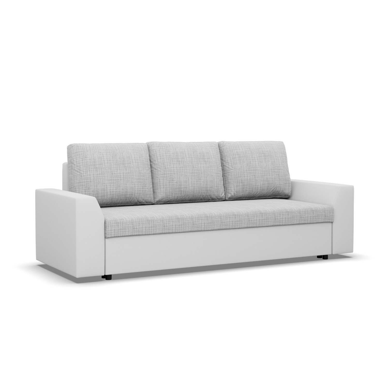 KANAPA LUGO Rozkładana Wygodna Sprężyny BONELL Funkcja Spania SZARY BIAŁY