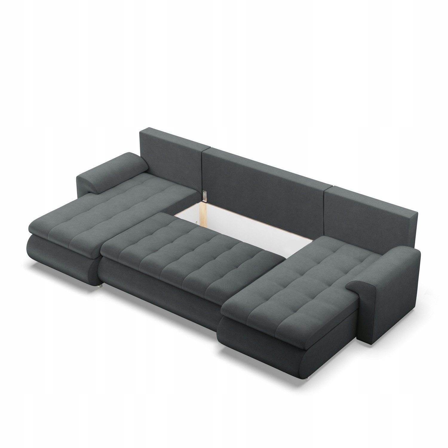 NAROŻNIK FORESTA U DUŻY CIEMNY SZARY KANAPA Rogówka Rozkładana KRONOS VELVE