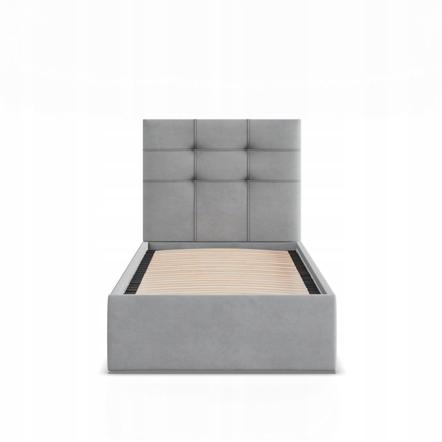 Łóżko Ramowe SORIA JASNY SZARY JEDNOOSOBOWE Tapicerowane Pojedyncze VELVET