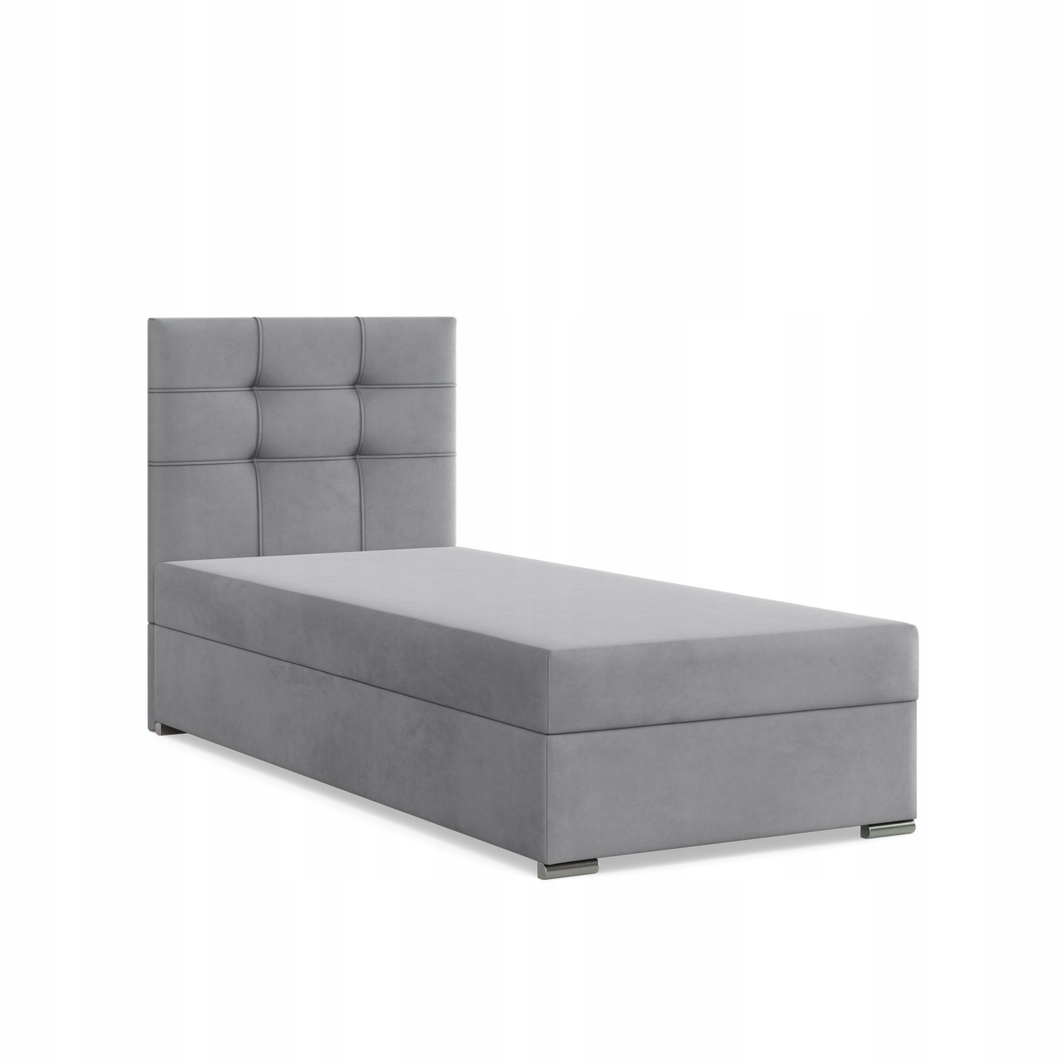 Łóżko ELDA JASNY SZARY JEDNOOSOBOWE Tapicerowane Pojedyncze VELVET