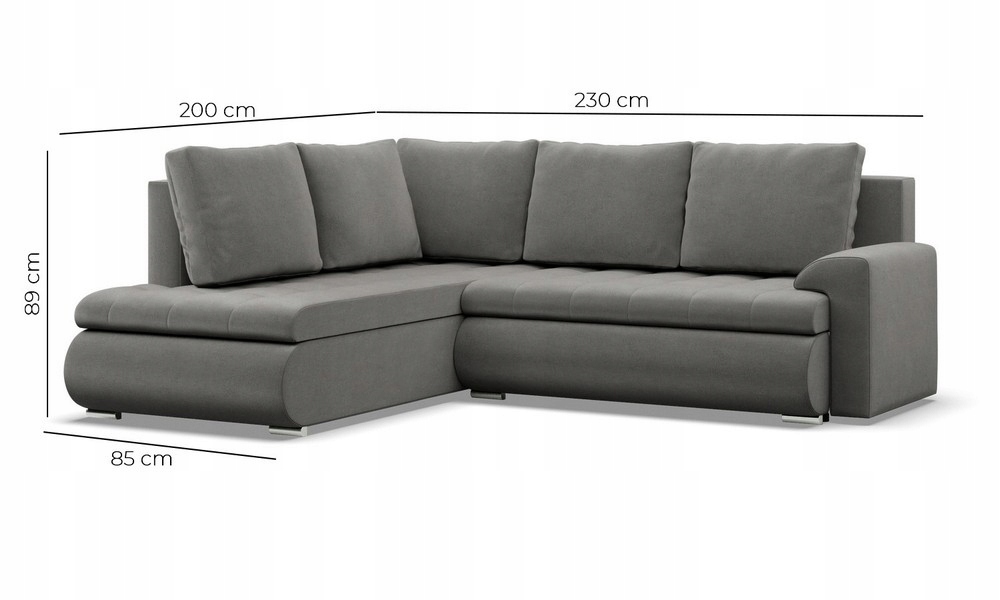 NAROŻNIK FORESTA XL NIEBIESKI GRANATOWY KANAPA Rozkładana KRONOS VELVET