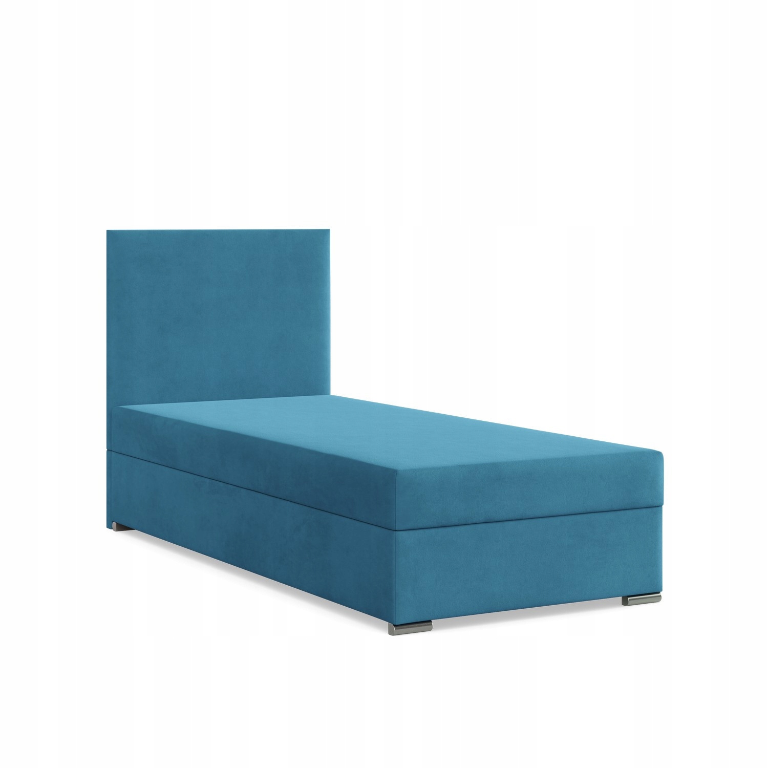 Łóżko Kontynentalne ZONZA JEDNOOSOBOWE VELVET Pojedyncze TURKUSOWE