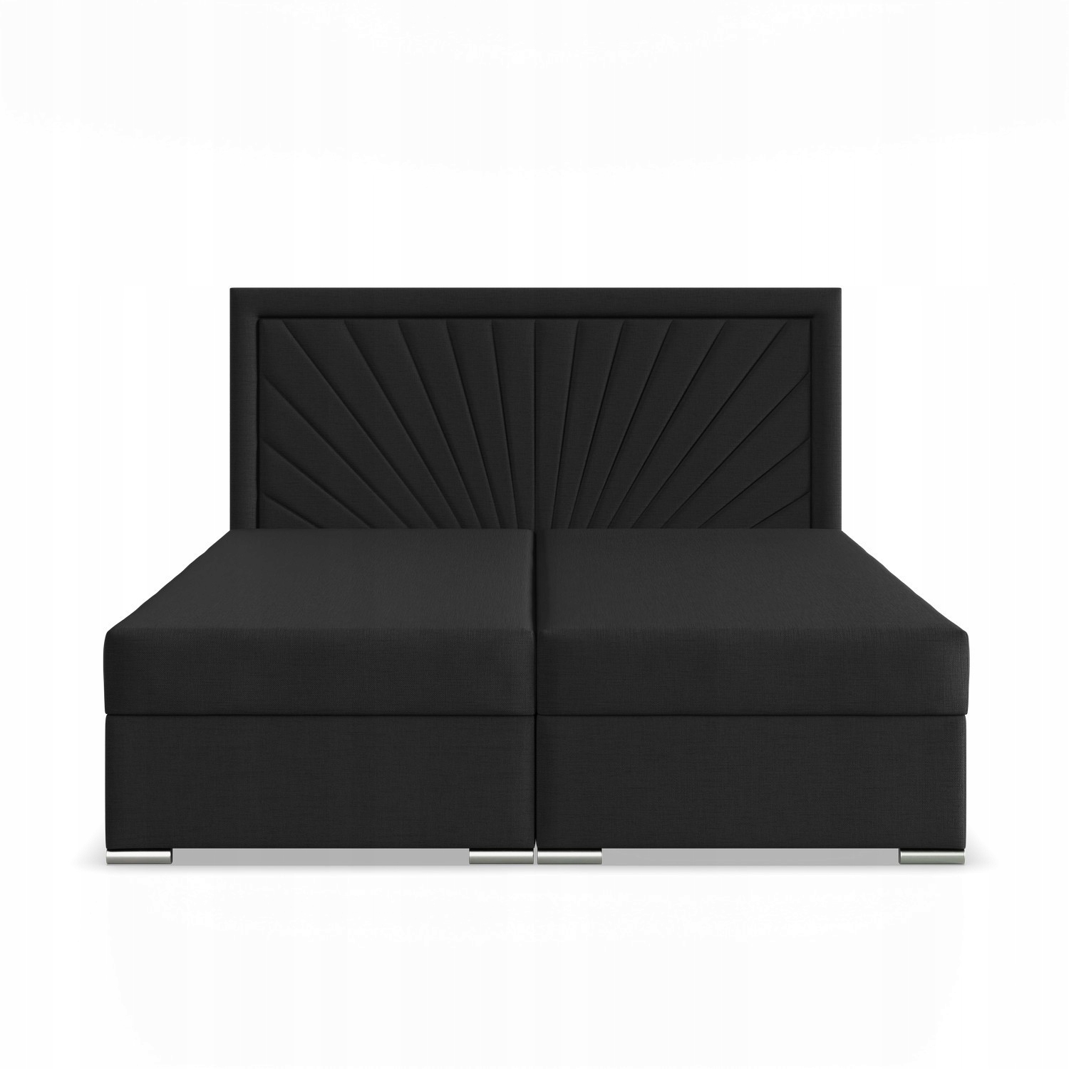 Łóżko Kontynentalne VICENZA CZARNE Podwójne Tapicerowane Pojemnik 180x200