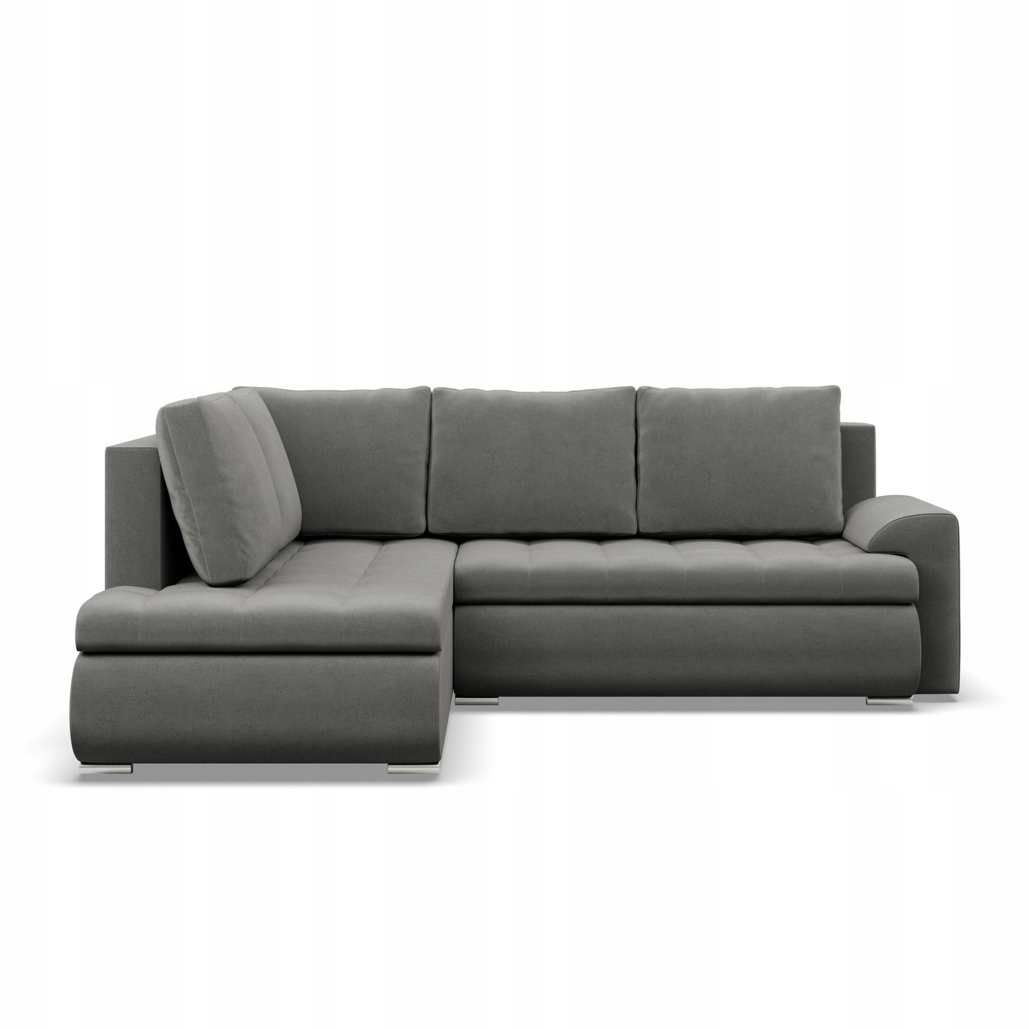 NAROŻNIK FORESTA XL JASNY SZARY KANAPA Rozkładana KRONOS VELVET