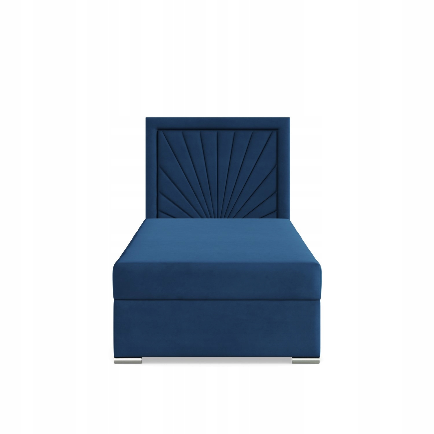 Łóżko Kontynentalne VICENZA JEDNOOSOBOWE Pojedyncze VELVET NIEBIESKIE