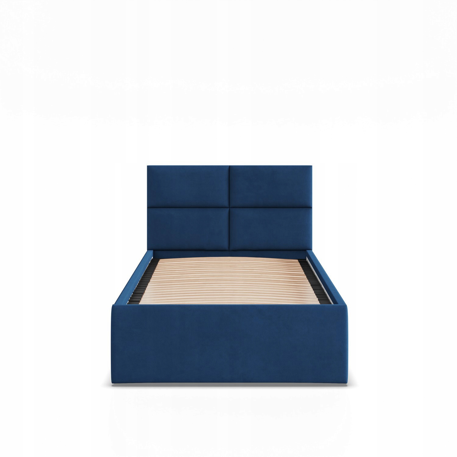 Łóżko Ramowe BORGO JEDNOOSOBOWE Tapicerowane Pojedyncze VELVET NIEBIESKIE