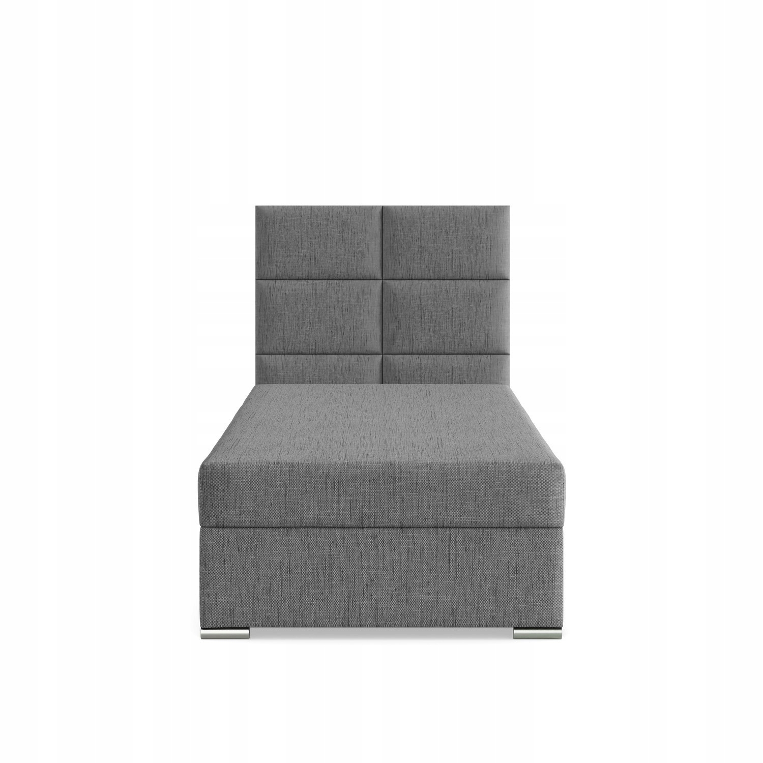 Łóżko Kontynentalne CALVI JEDNOOSOBOWE Tapicerowane Pojedyncze CIEMNY SZARY