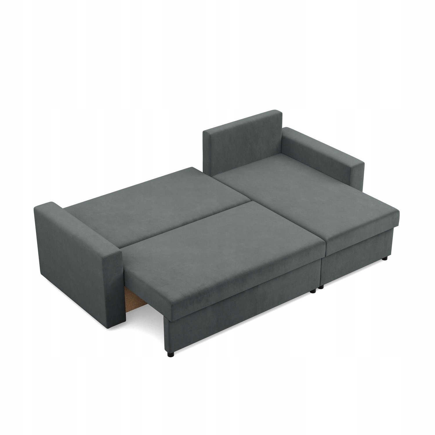 KANAPA NAROŻNIK NEO CIEMNY SZARY Nowoczesny Rozkładana KRONOS VELVET BONELL