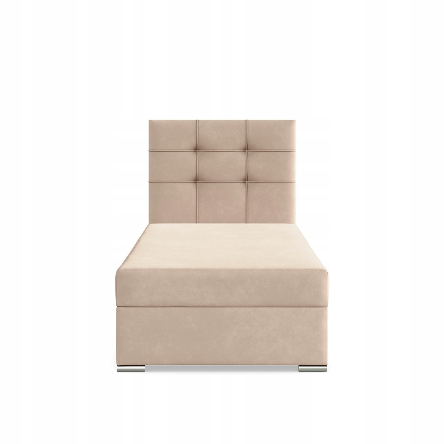 Łóżko ELDA JEDNOOSOBOWE Tapicerowane Pojedyncze VELVET BEŻOWE