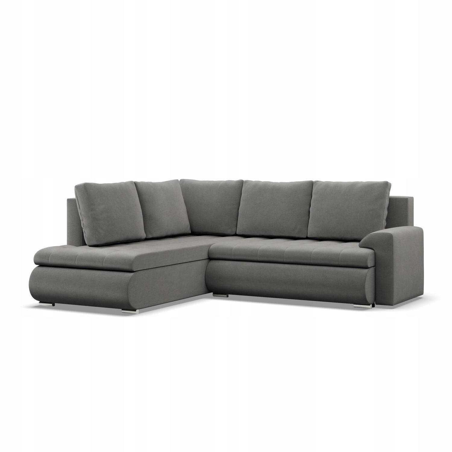 NAROŻNIK FORESTA XL JASNY SZARY KANAPA Rozkładana KRONOS VELVET