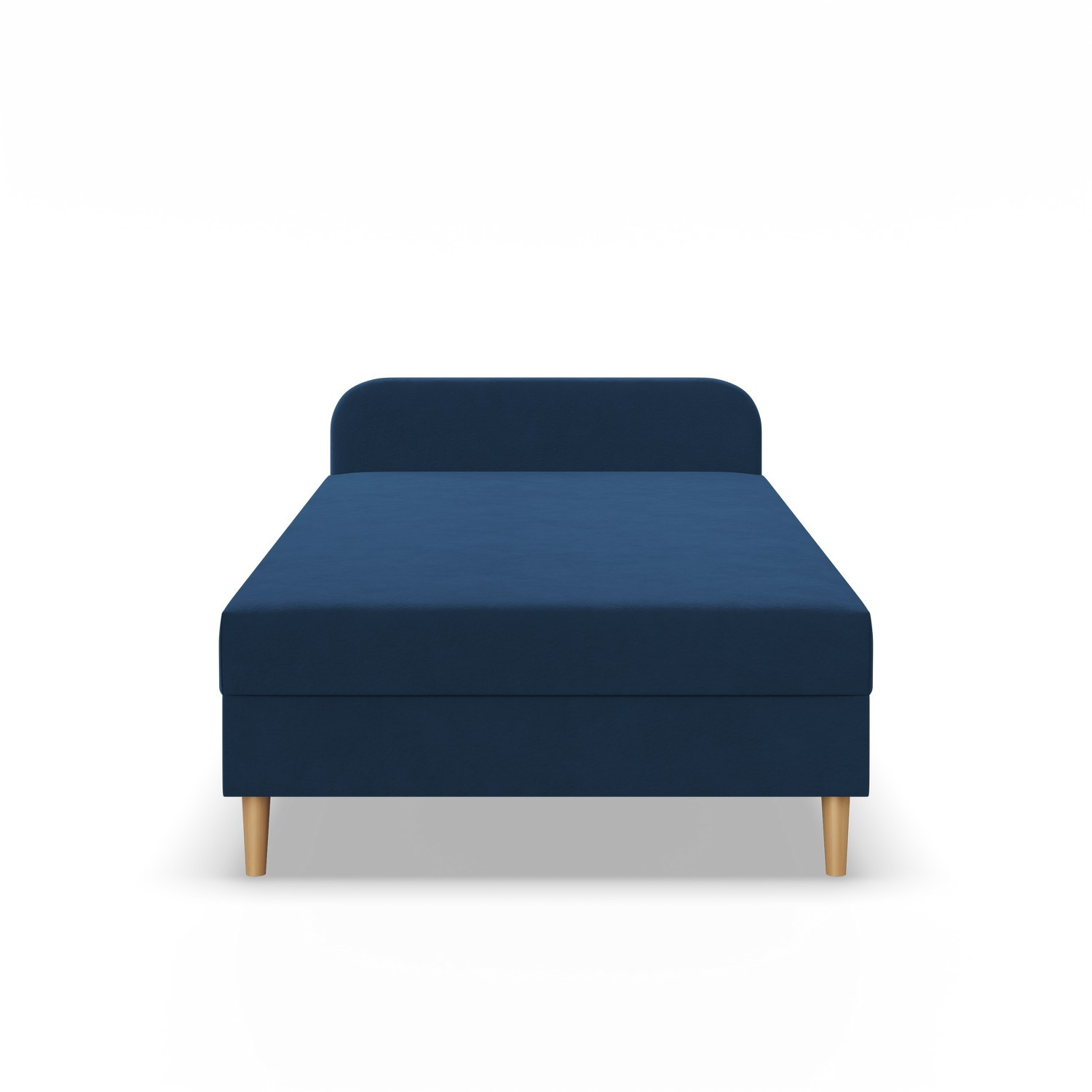 Łóżko Kontynentalne CASPE NIEBIESKIE JEDNOOSOBOWE Pojedyncze VELVET