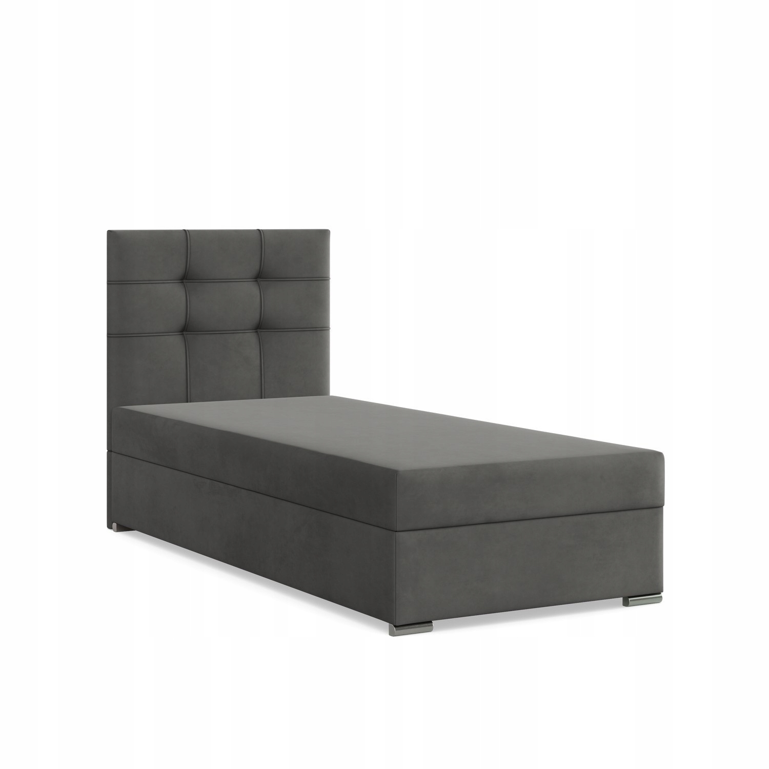 Łóżko ELDA CIEMNY SZARY JEDNOOSOBOWE Tapicerowane Pojedyncze VELVET