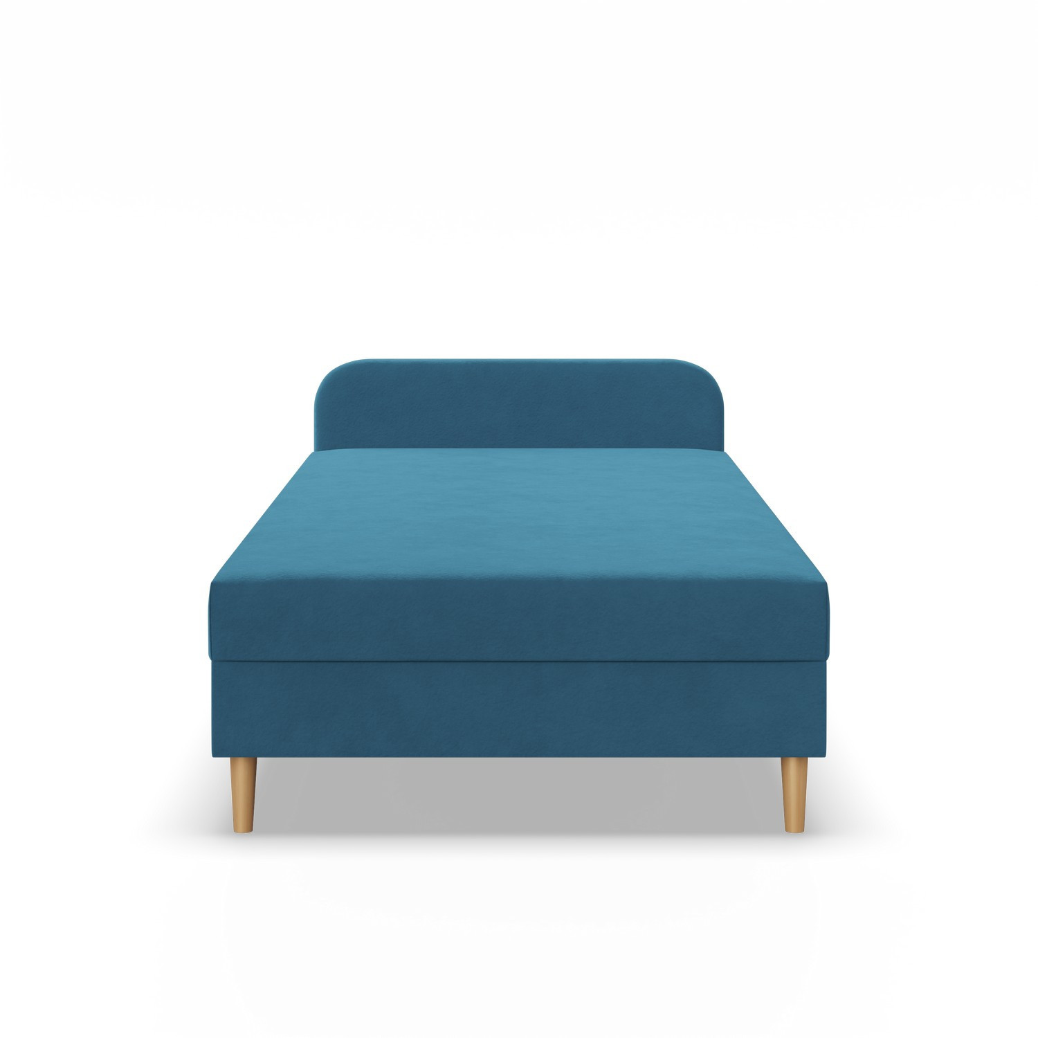 Łóżko Kontynentalne CASPE JEDNOOSOBOWE Pojedyncze VELVET TURKUSOWE