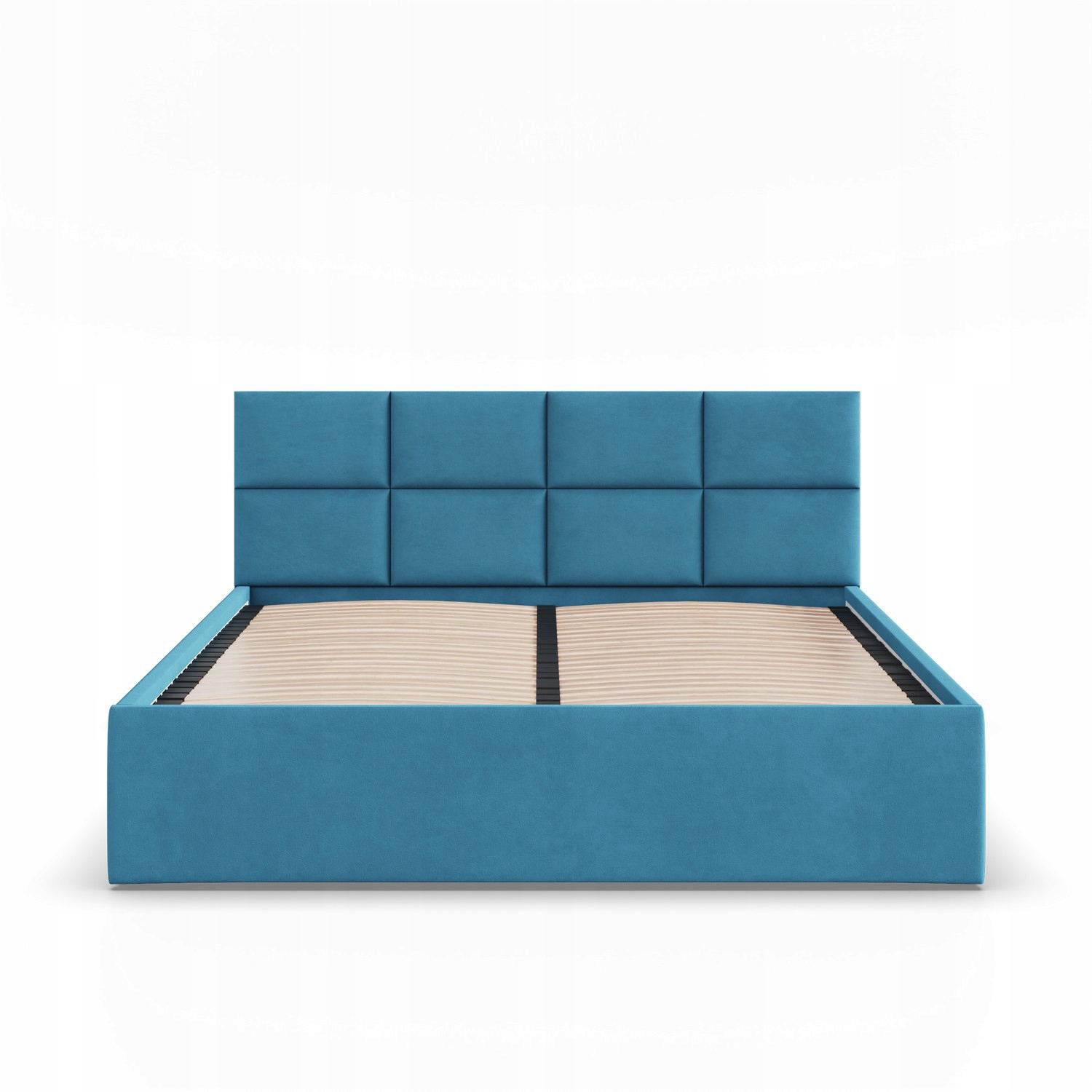 Łóżko Ramowe BORGO TURKUSOWE Tapicerowane Podwójne 140x200 VELVET