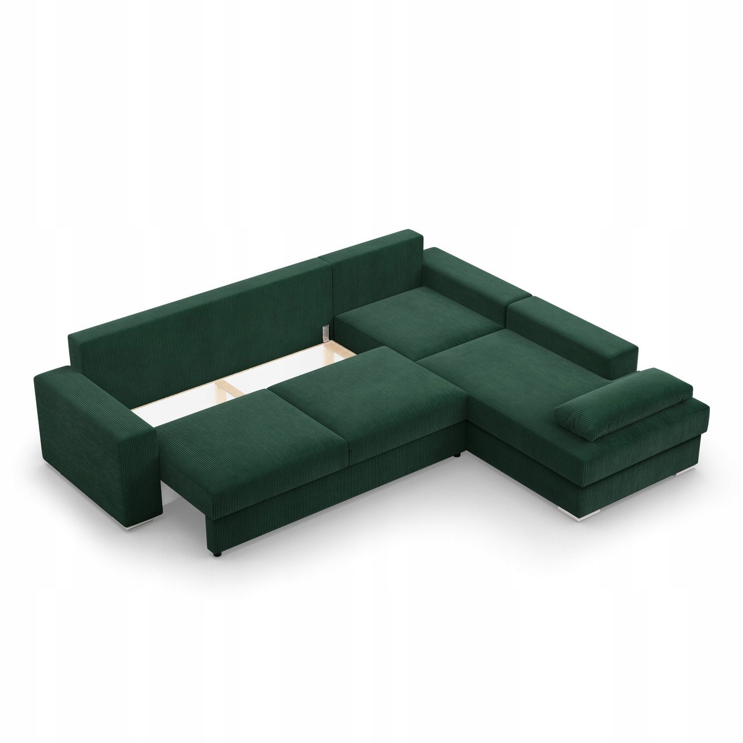 NAROŻNIK VELANO CIEMNY ZIELONY Rogówka KANAPA Rozkładana z Funkcją Spania