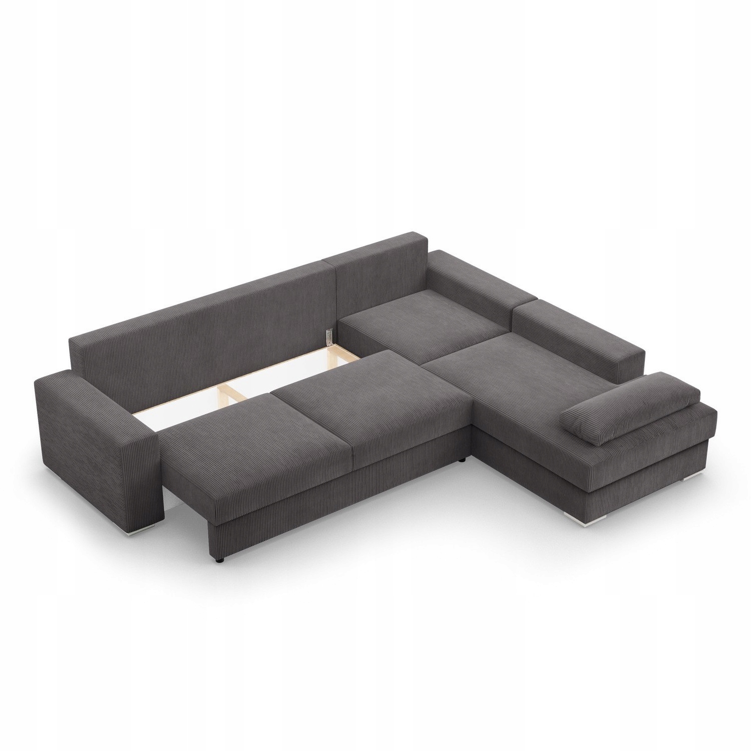 NAROŻNIK VELANO CIEMNY SZARY Rogówka KANAPA Rozkładana z Funkcją Spania