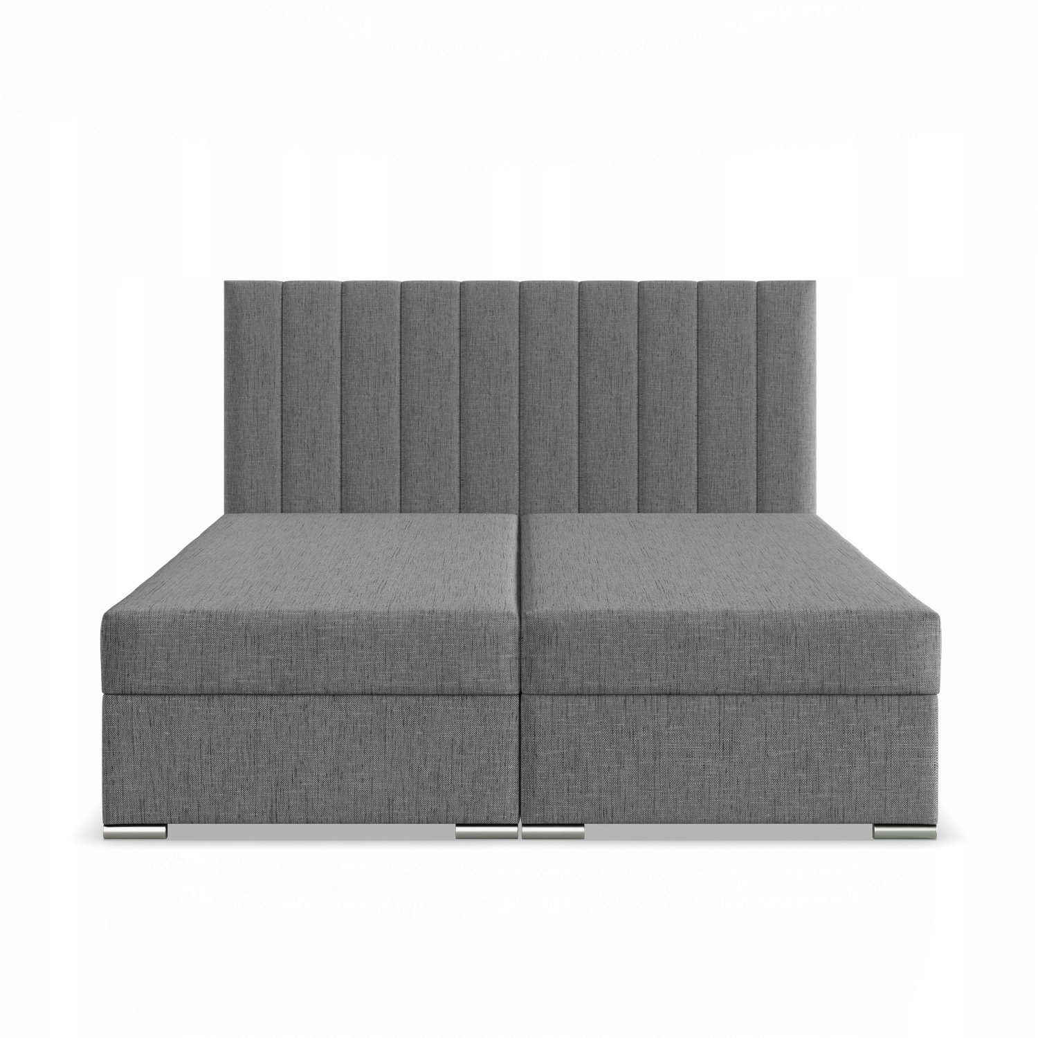 Łóżko Kontynentalne AGEN CIEMNY SZARY Podwójne Tapicerowan Pojemnik 180x200