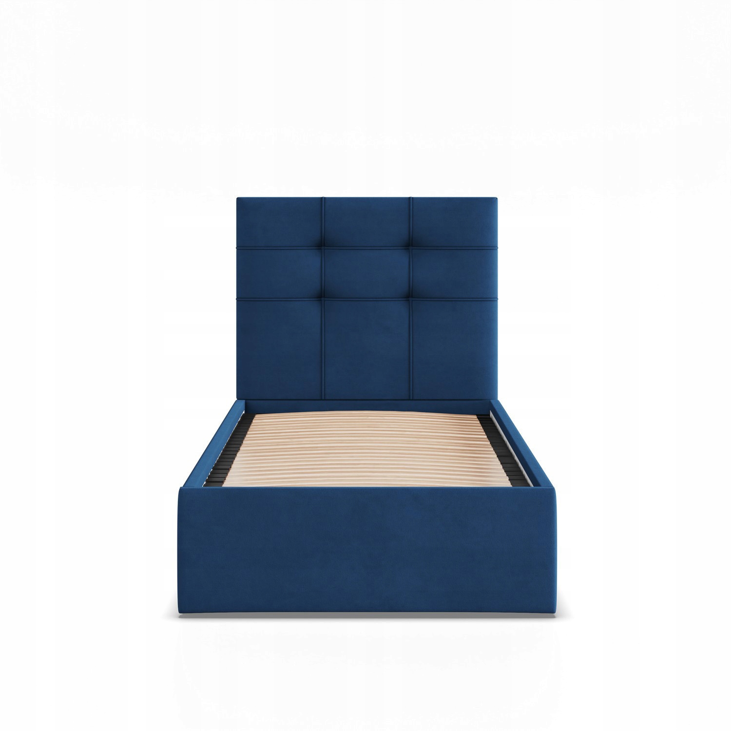 Łóżko Ramowe SORIA JEDNOOSOBOWE Tapicerowane Pojedyncze VELVET NIEBIESKIE