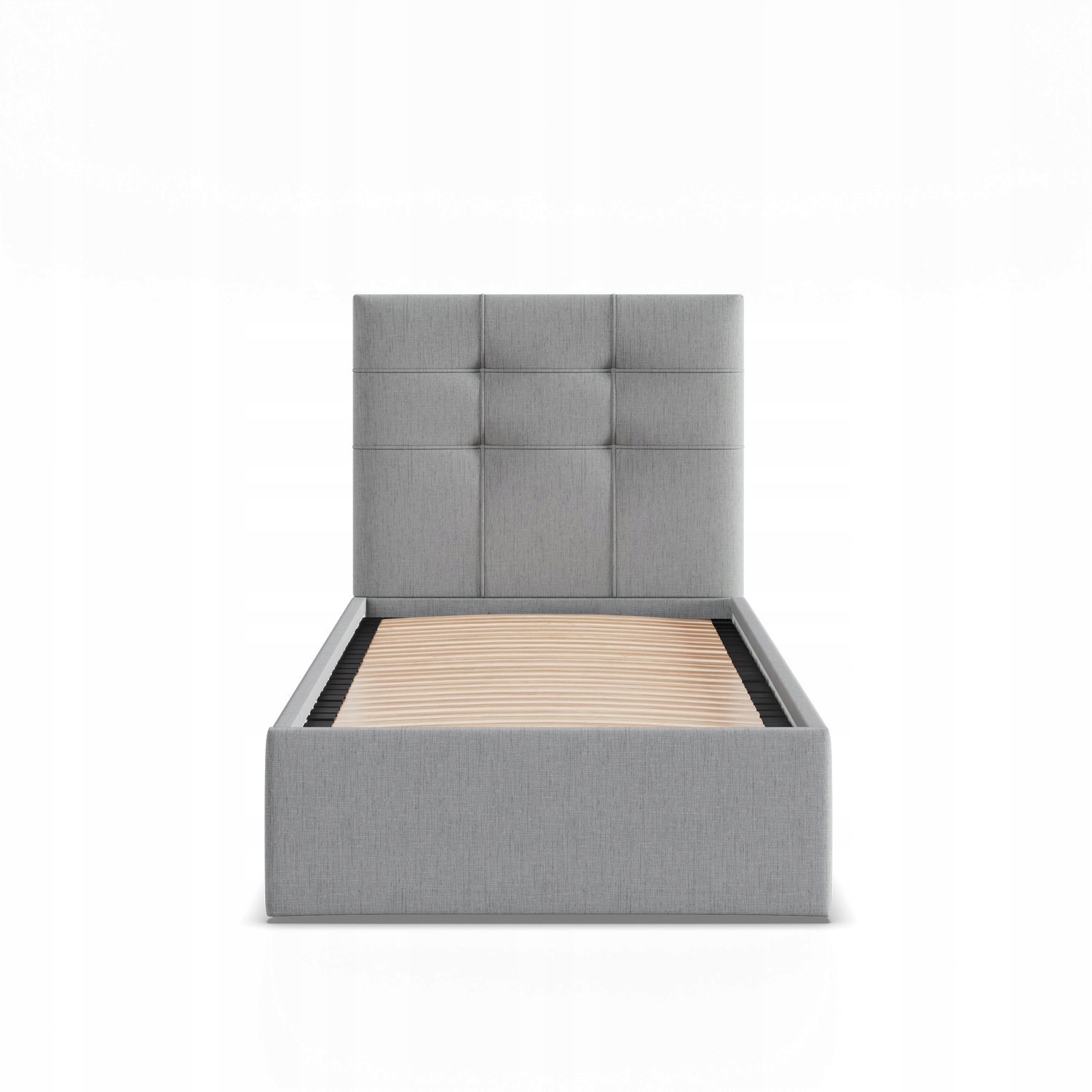 Łóżko Ramowe SORIA JASNY SZARY JEDNOOSOBOWE Tapicerowane Pojedyncze