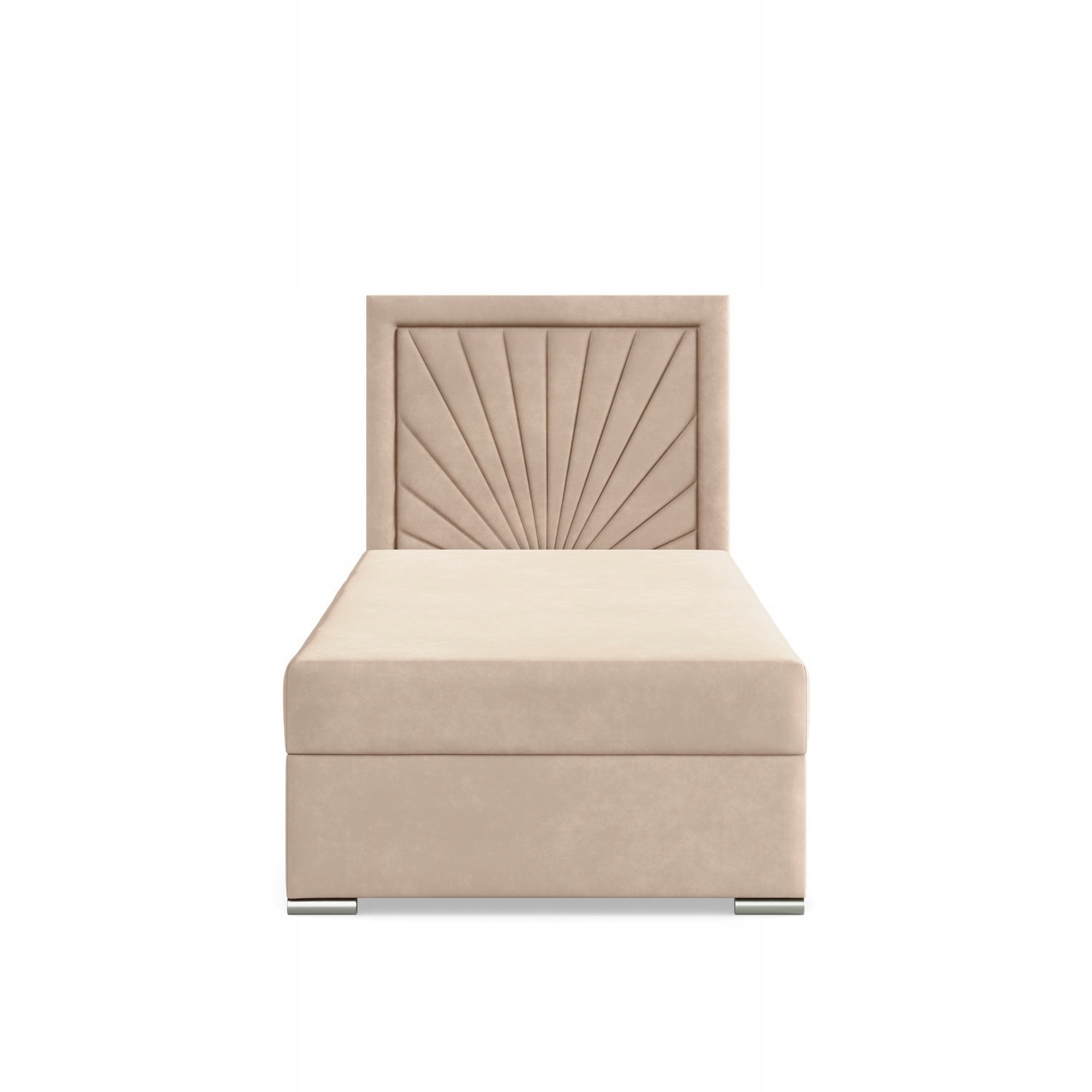 Łóżko Kontynentalne VICENZA JEDNOOSOBOWE Pojedyncze VELVET BEŻOWE