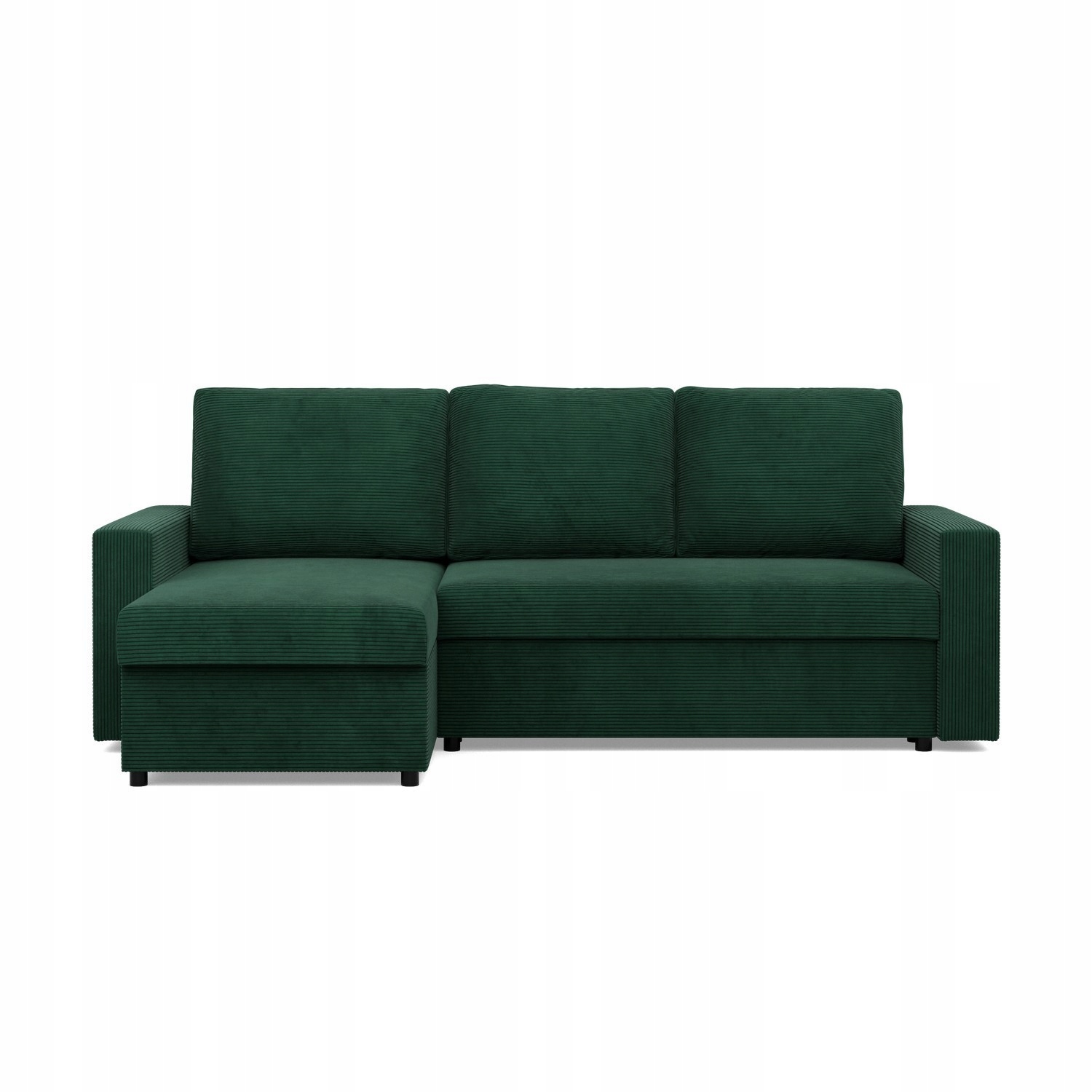 KANAPA NAROŻNIK NEO CIEMNY ZIELONY Nowoczesny Rozkładana POSO SZTRUKS