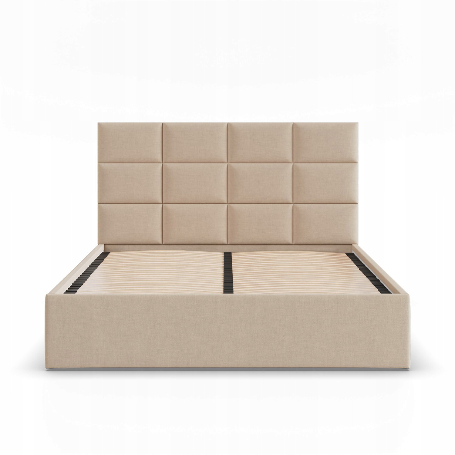 Łóżko Ramowe YORK BEŻOWE Tapicerowane Podwójne 140x200