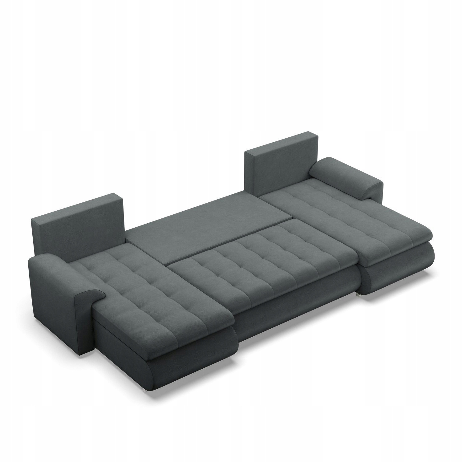 NAROŻNIK FORESTA U DUŻY CIEMNY SZARY KANAPA Rogówka Rozkładana KRONOS VELVE