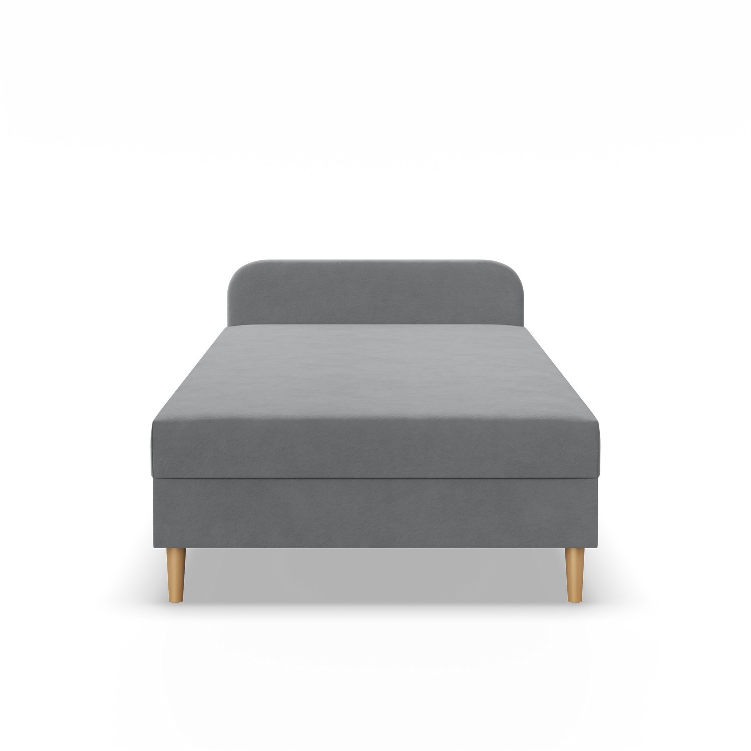 Łóżko Kontynentalne CASPE JASNY SZARY JEDNOOSOBOWE Pojedyncze VELVET