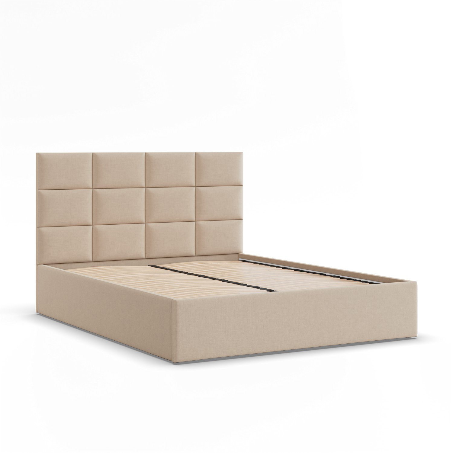 Łóżko Ramowe YORK BEŻOWE Tapicerowane Podwójne 160x200