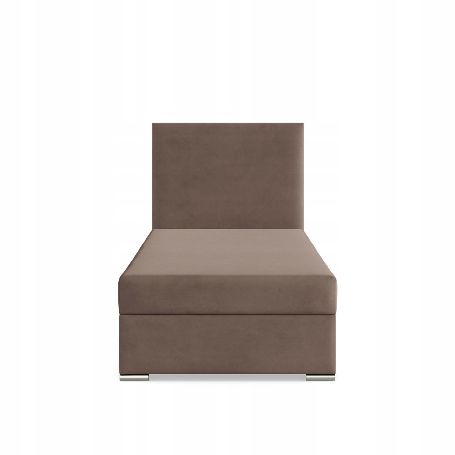 Łóżko Kontynentalne ZONZA JEDNOOSOBOWE VELVET Pojedyncze BRĄZOWE