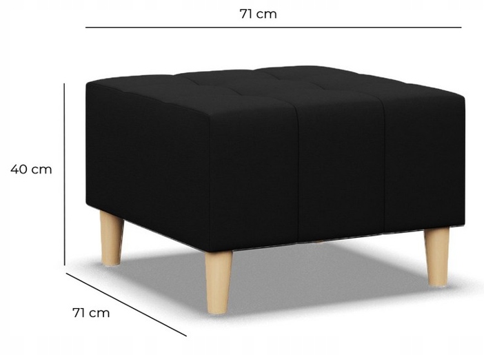 PUFA ELMA BEŻOWA 70x70 Podnóżek PUF