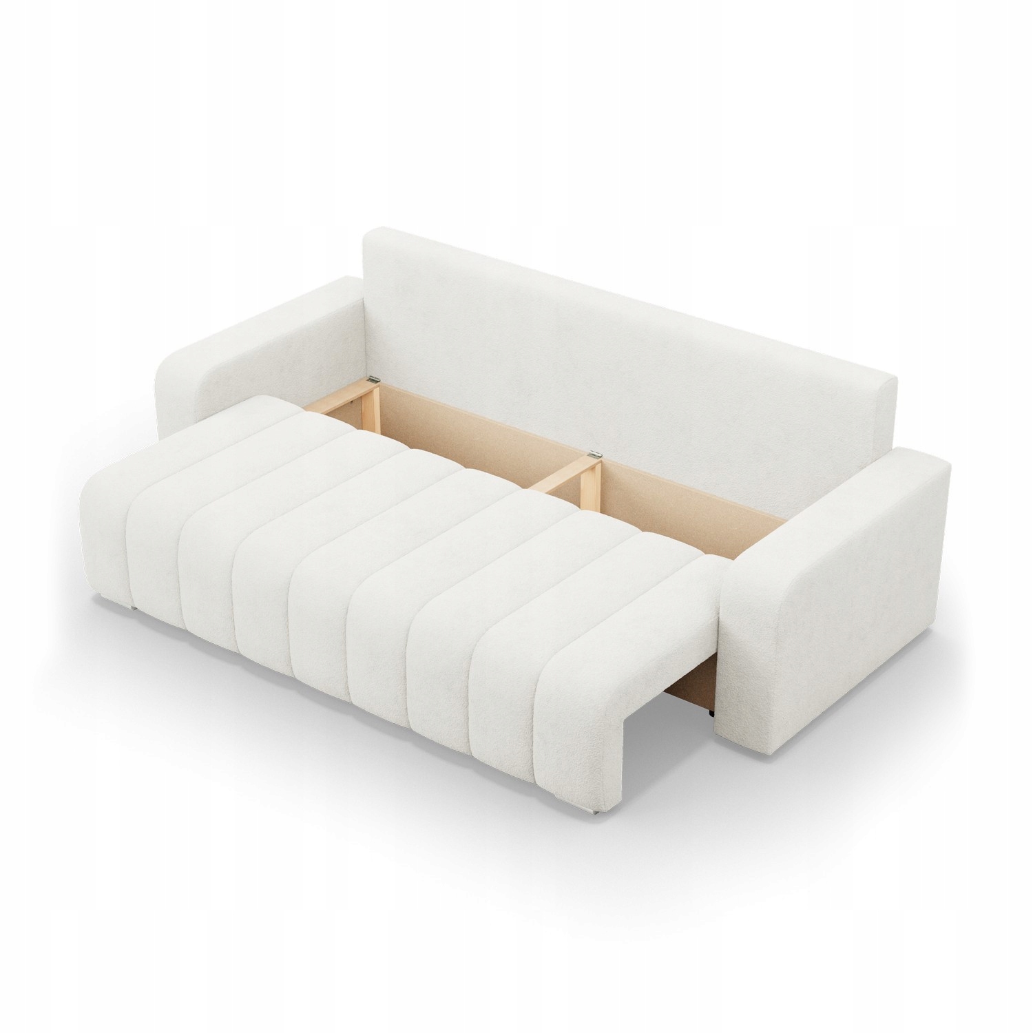 KANAPA ABRIELLE BIAŁA Kremowa Rozkładana Wygodna Funkcja Spania Sofa