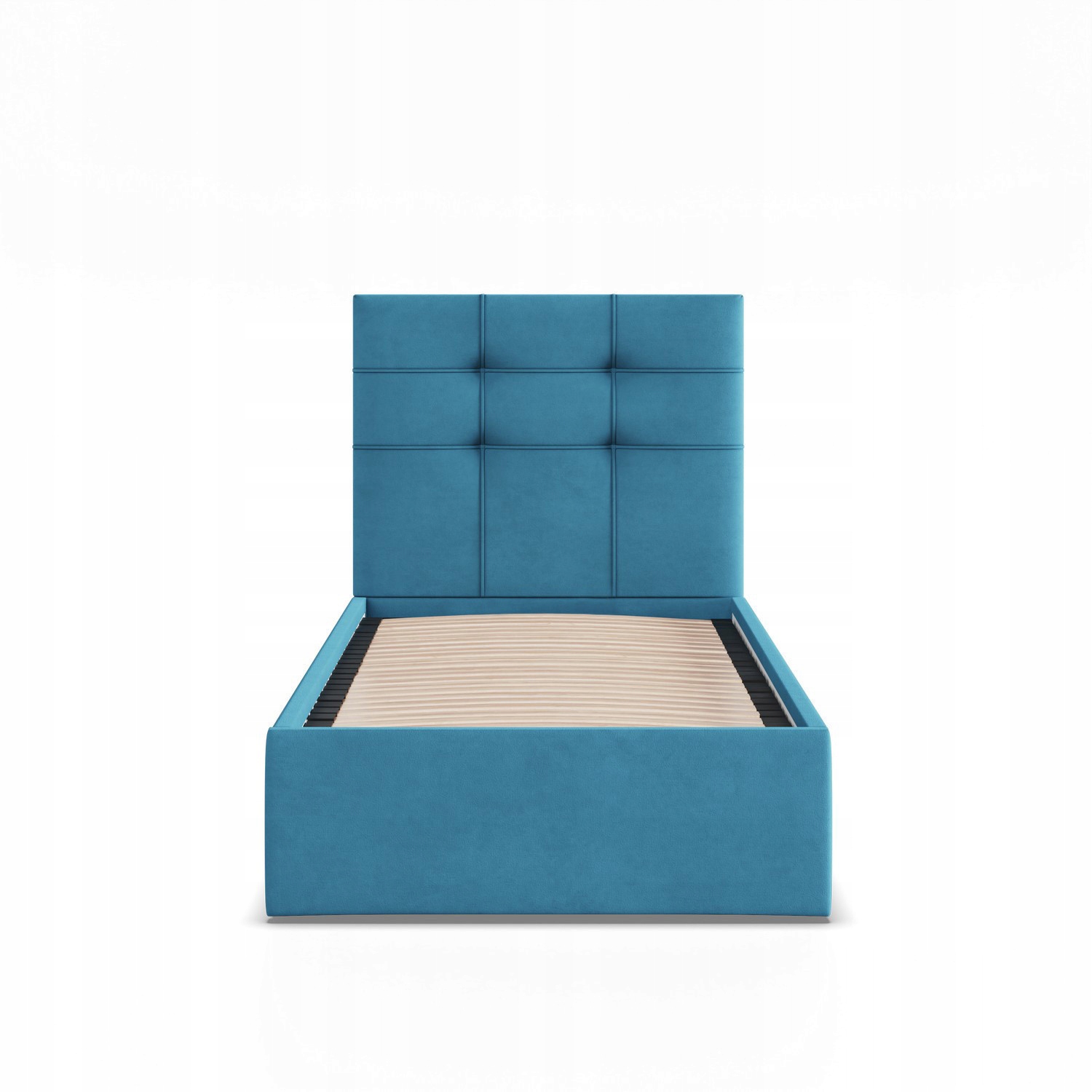 Łóżko Ramowe SORIA JEDNOOSOBOWE Tapicerowane Pojedyncze VELVET TURKUSOWE