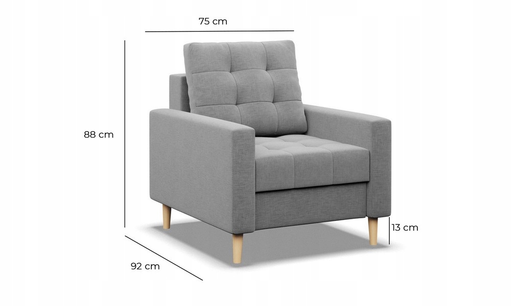 FOTEL ELMA CZARNY Wygodny Elegancki PIANKA