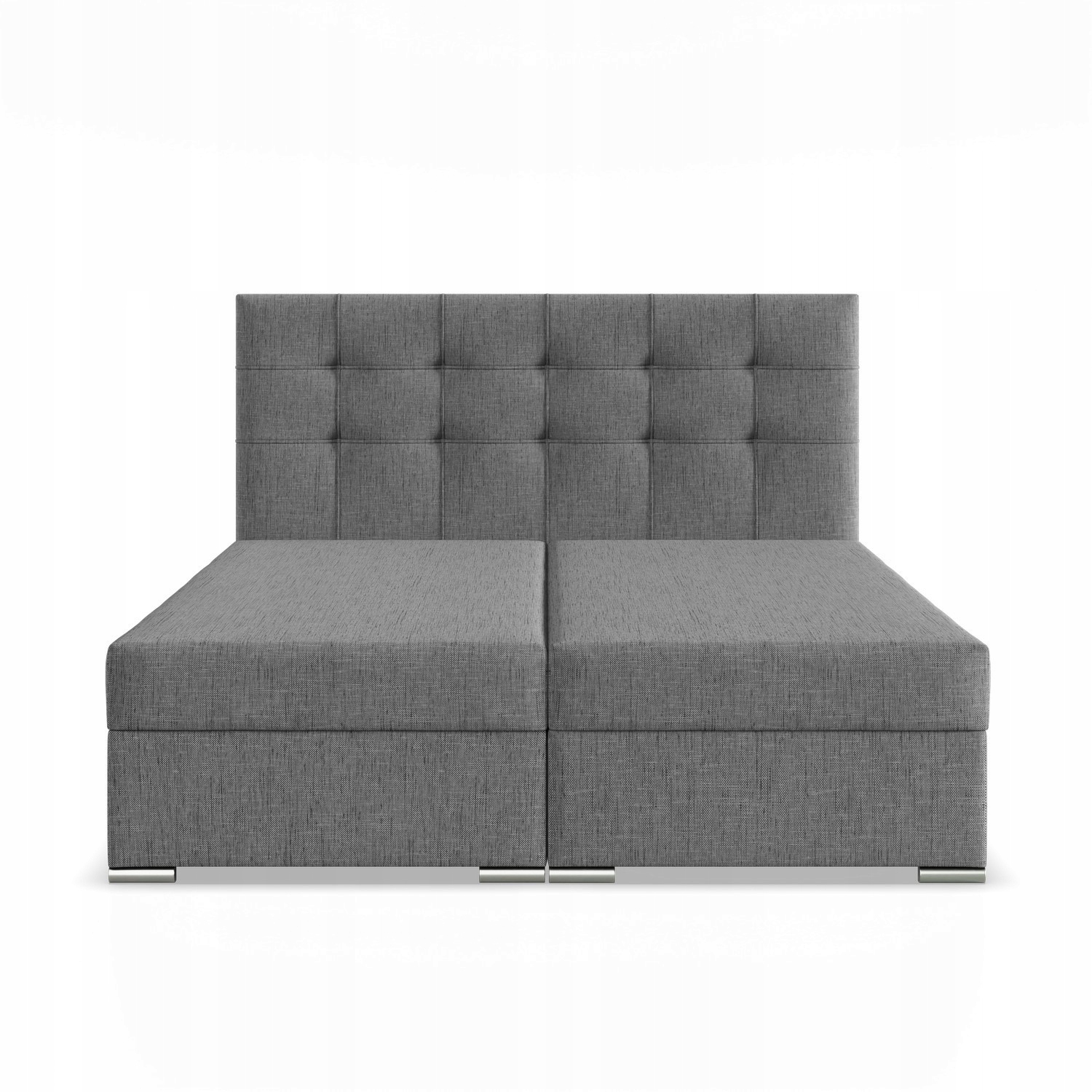 Łóżko Kontynentalne ELDA CIEMNY SZARY Podwójne Tapicerowan Pojemnik 160x200