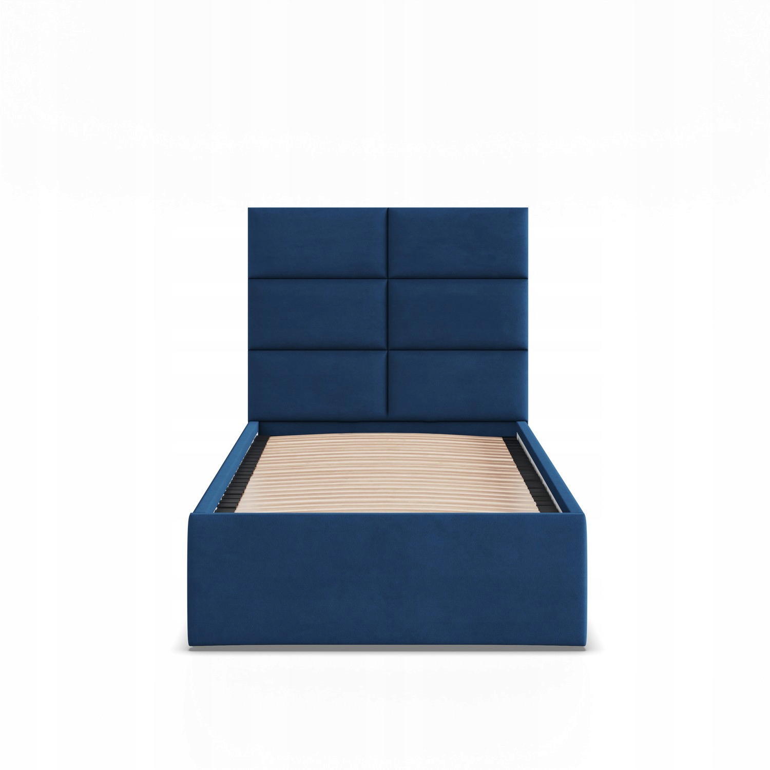 Łóżko Ramowe YORK NIEBIESKIE JEDNOOSOBOWE Tapicerowane Pojedyncze VELVET