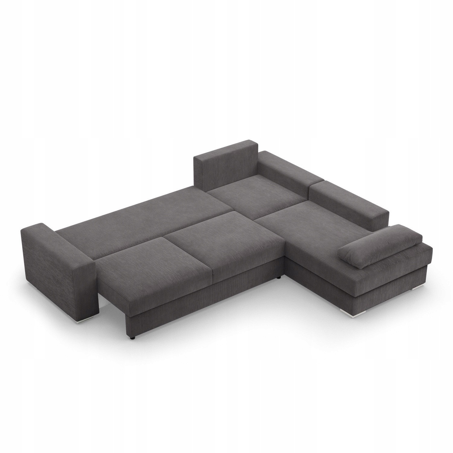 NAROŻNIK VELANO CIEMNY SZARY Rogówka KANAPA Rozkładana z Funkcją Spania