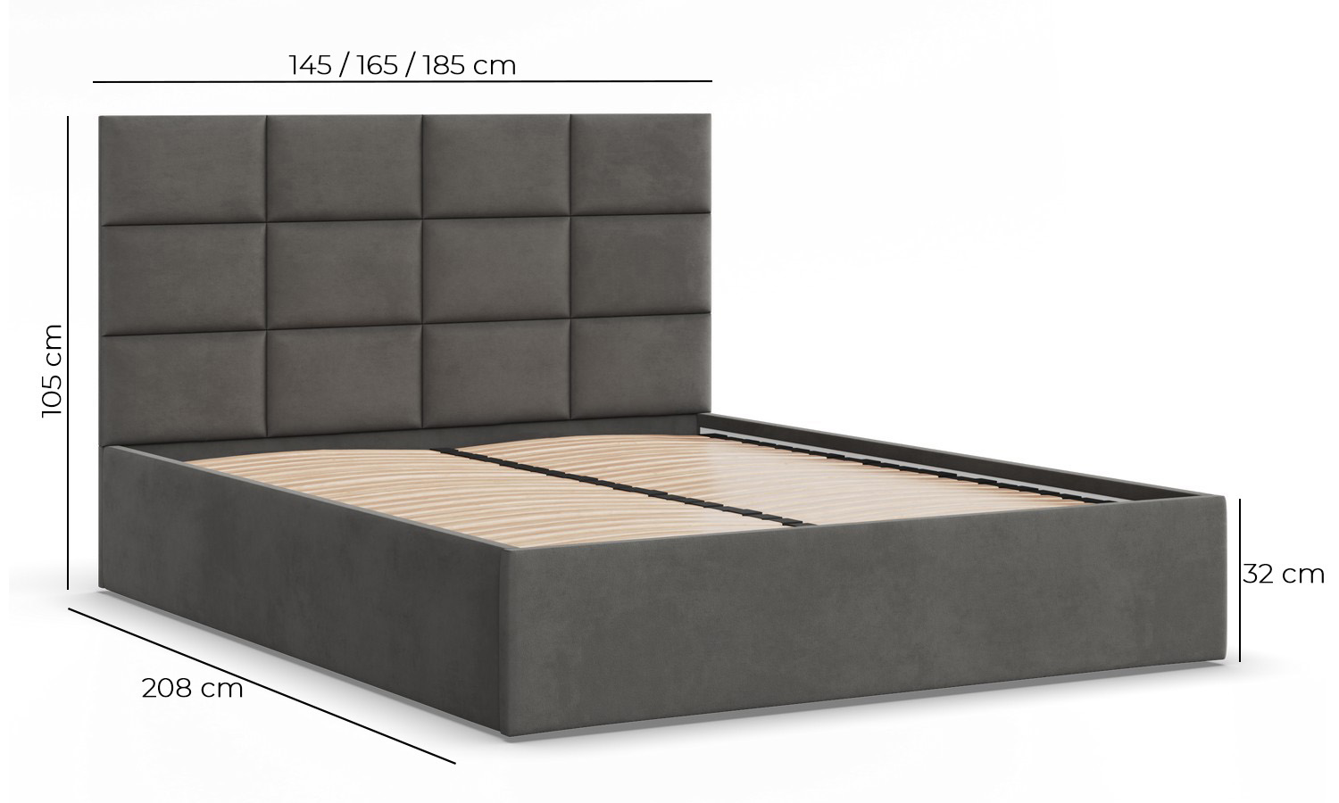 Łóżko Ramowe YORK BEŻOWE Tapicerowane Podwójne 160x200