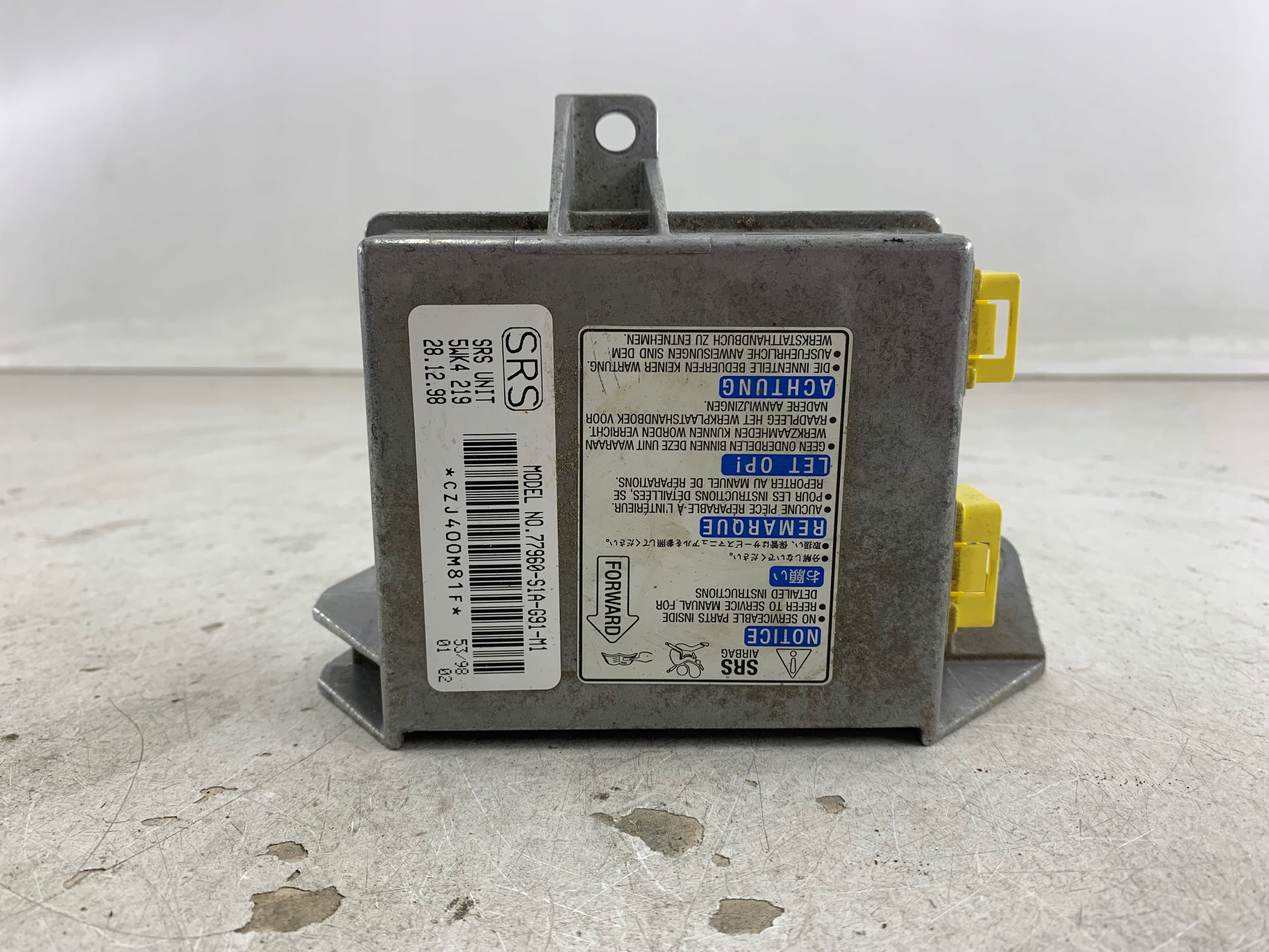 Dodatkowe zdjęcie używanej części: HONDA ACCORD VI SENSOR MODUŁ PODUSZEK POWIETRZNYCH 77960-S1A-G91-M1