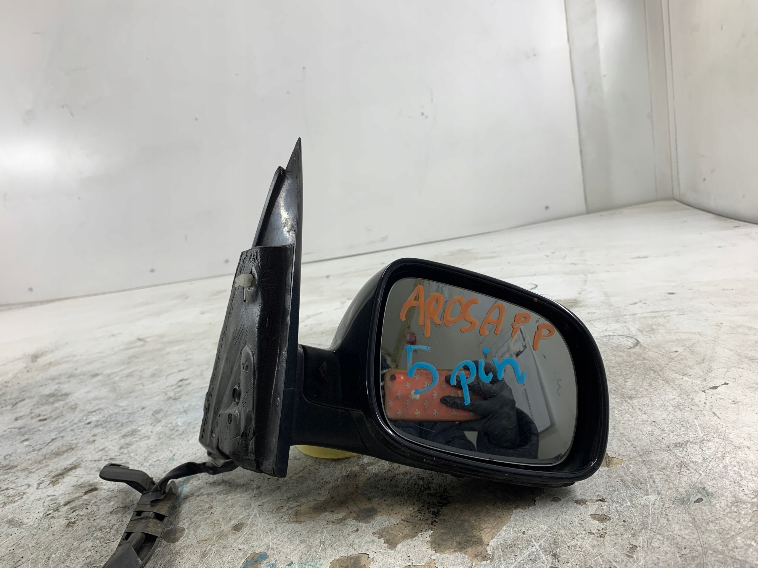 SEAT AROSA LUSTERKO PRAWE 5 PIN CZARNE - zdjęcie 3