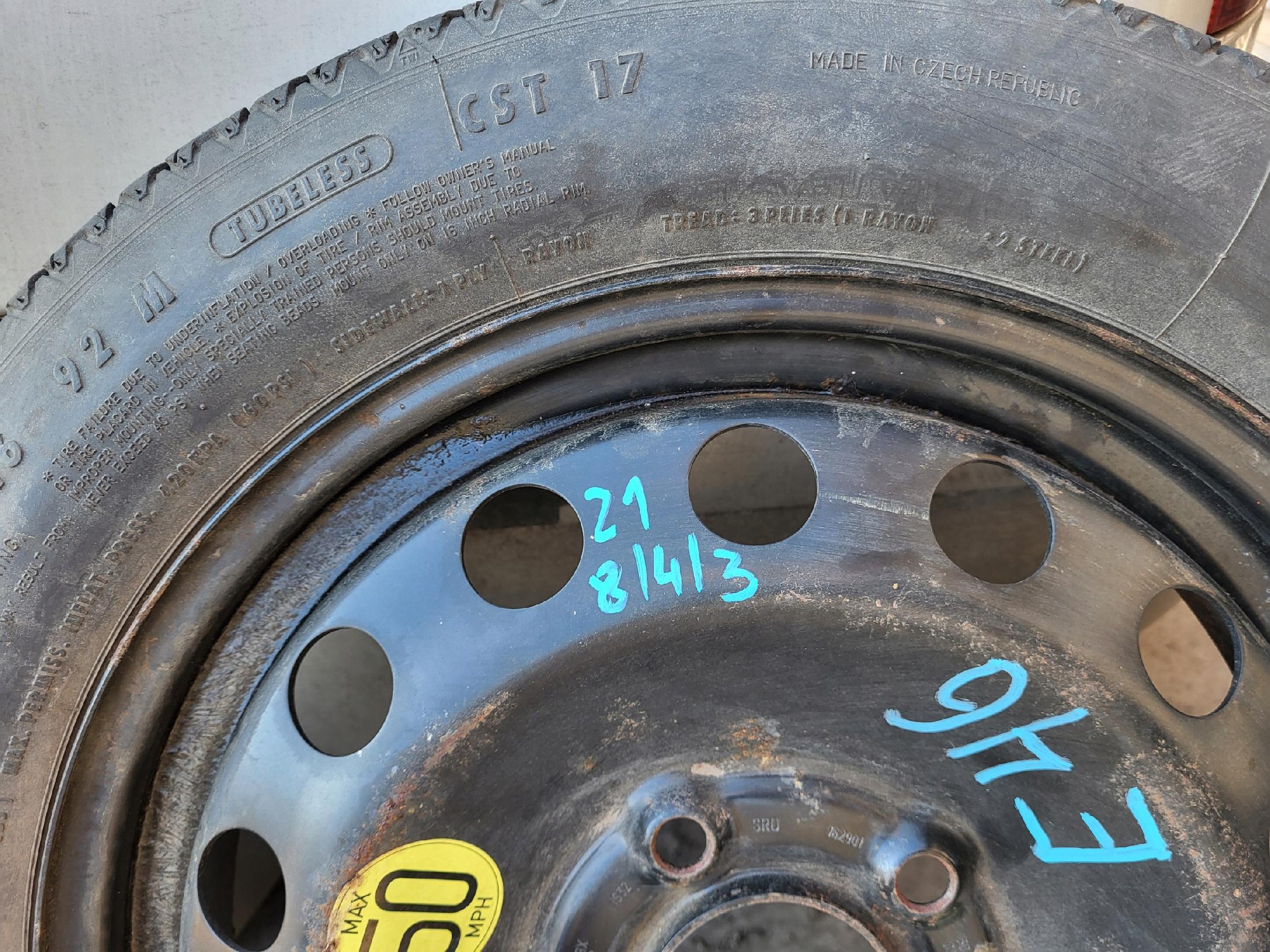 Dodatkowe zdjęcie używanej części: BMW E46 KOŁO ZAPASOWE DOJAZDÓWKA 16